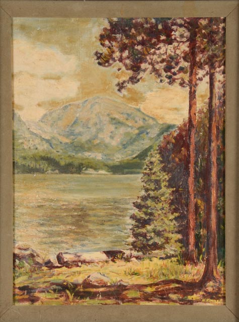H. Kinker Original Oil on Academy Board Landscape