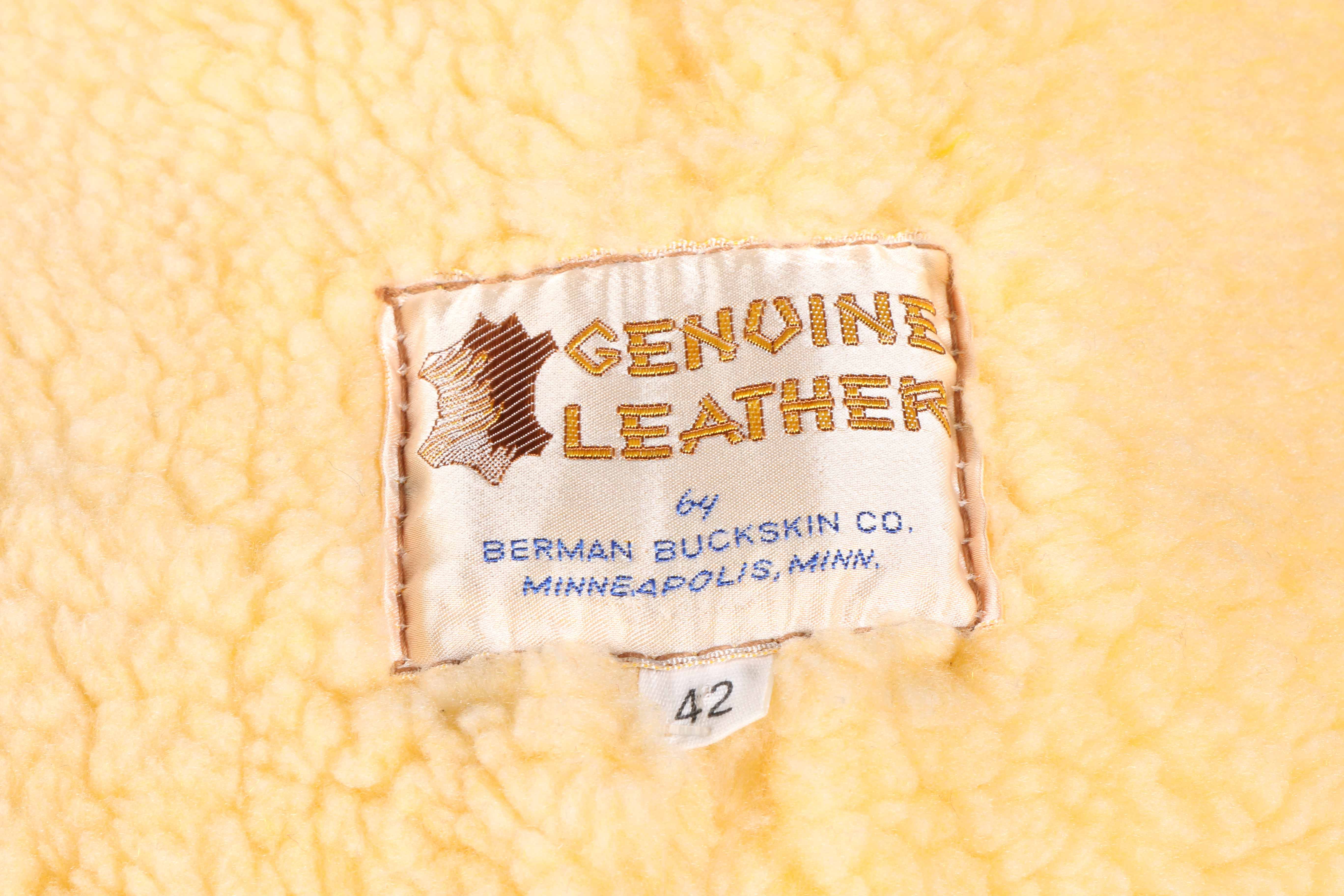 Men's Berman Buckskin Co. Fleece Lined Tan Suede Leather Vest