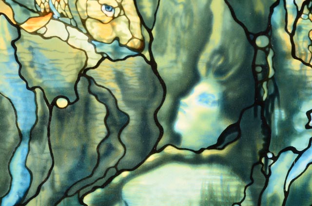 Reproduction Print of Tiffany Suncatcher Stained Glass "Mermaid"