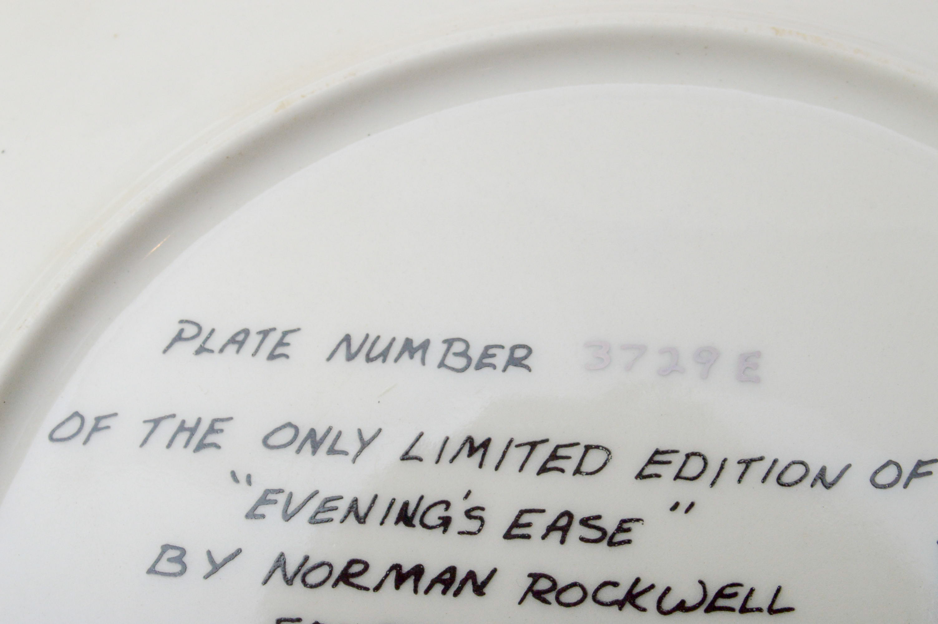 Set of Six Norman Rockwell Knowles Collector Numbered Plates