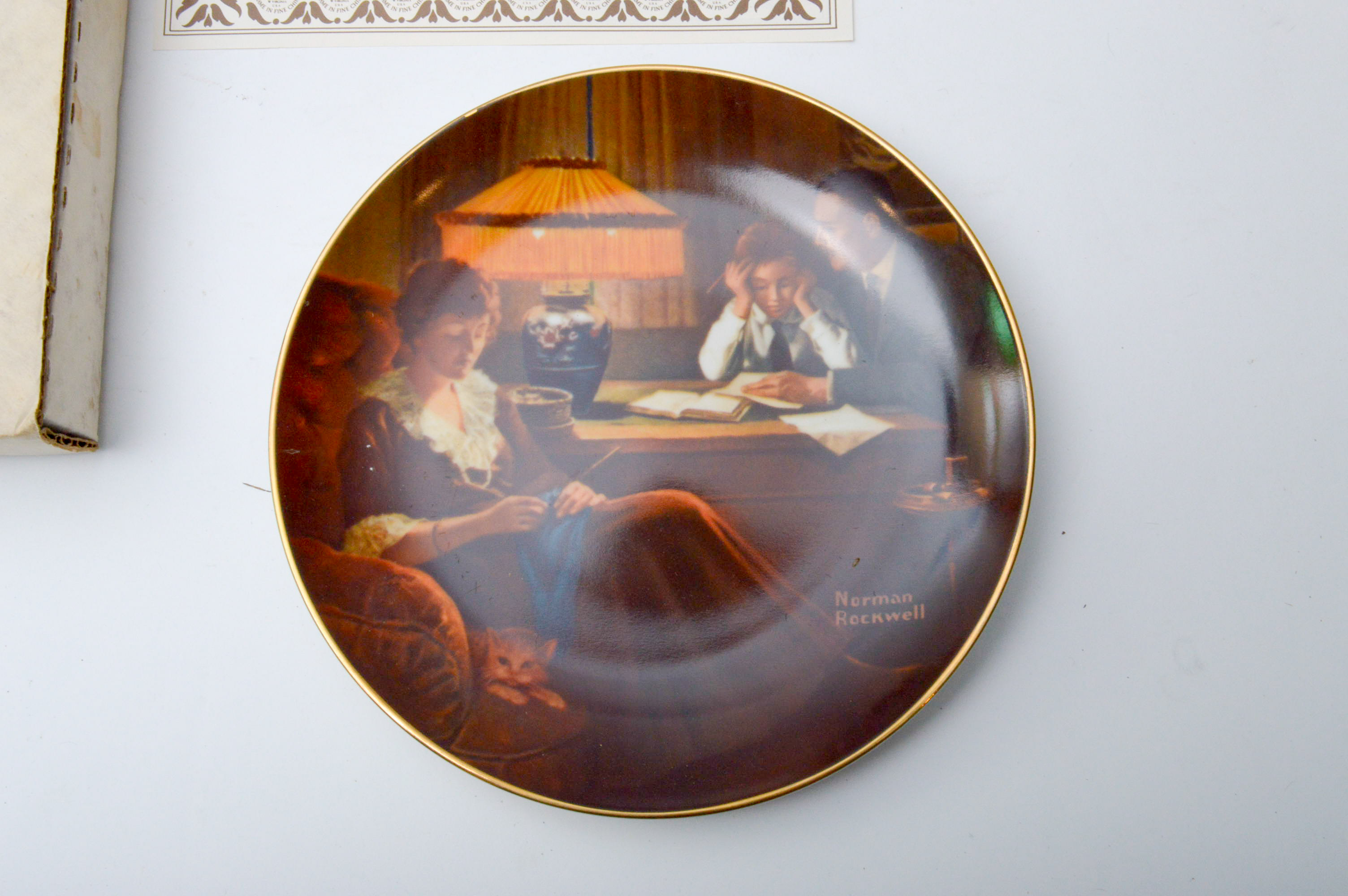 Set of Six Norman Rockwell Knowles Collector Numbered Plates