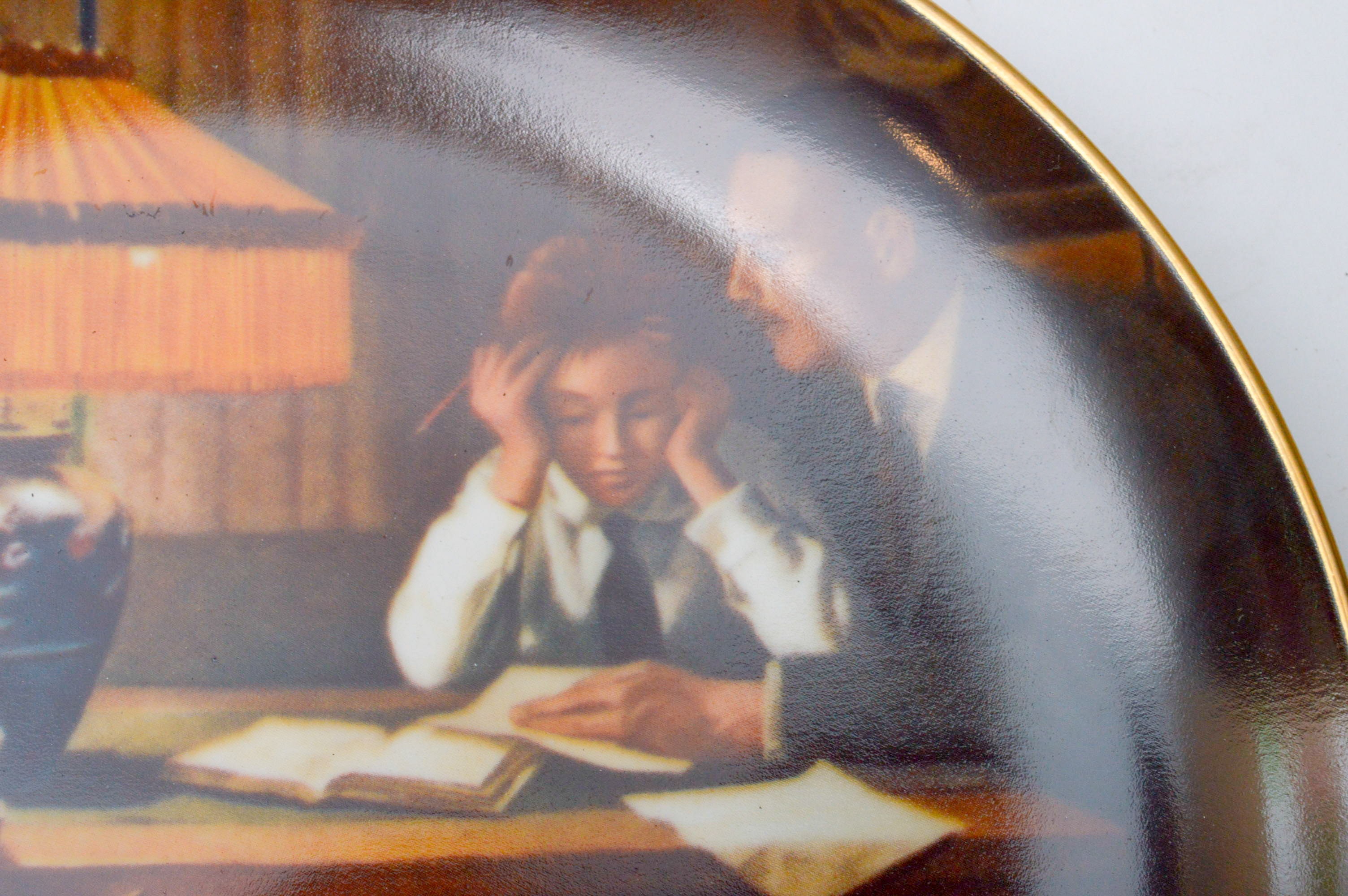 Set of Six Norman Rockwell Knowles Collector Numbered Plates