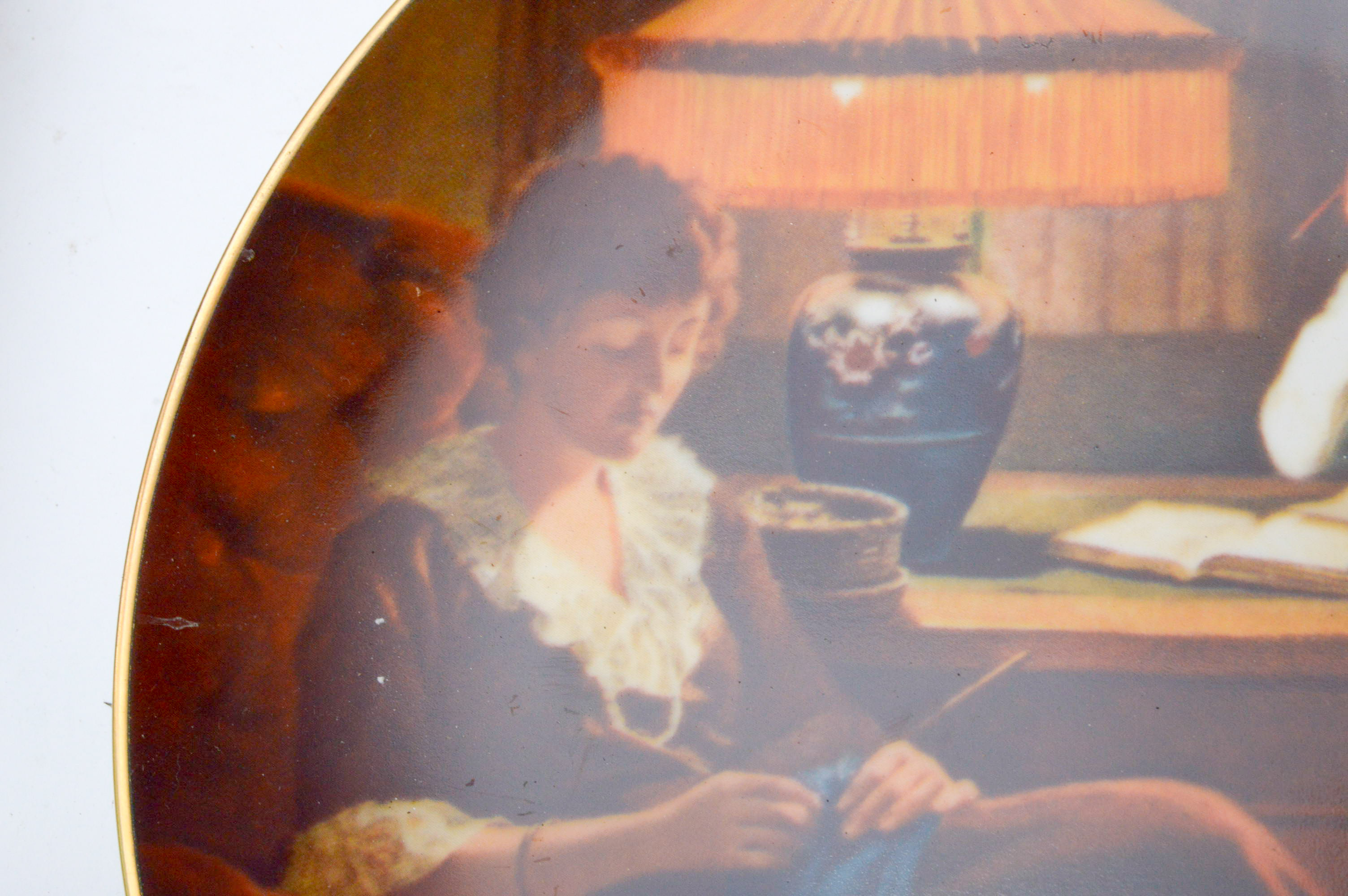 Set of Six Norman Rockwell Knowles Collector Numbered Plates