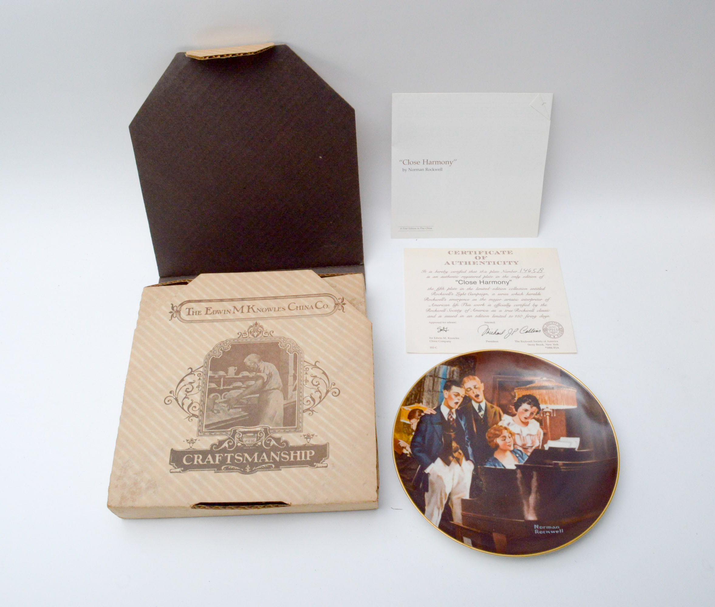 Set of Six Norman Rockwell Knowles Collector Numbered Plates