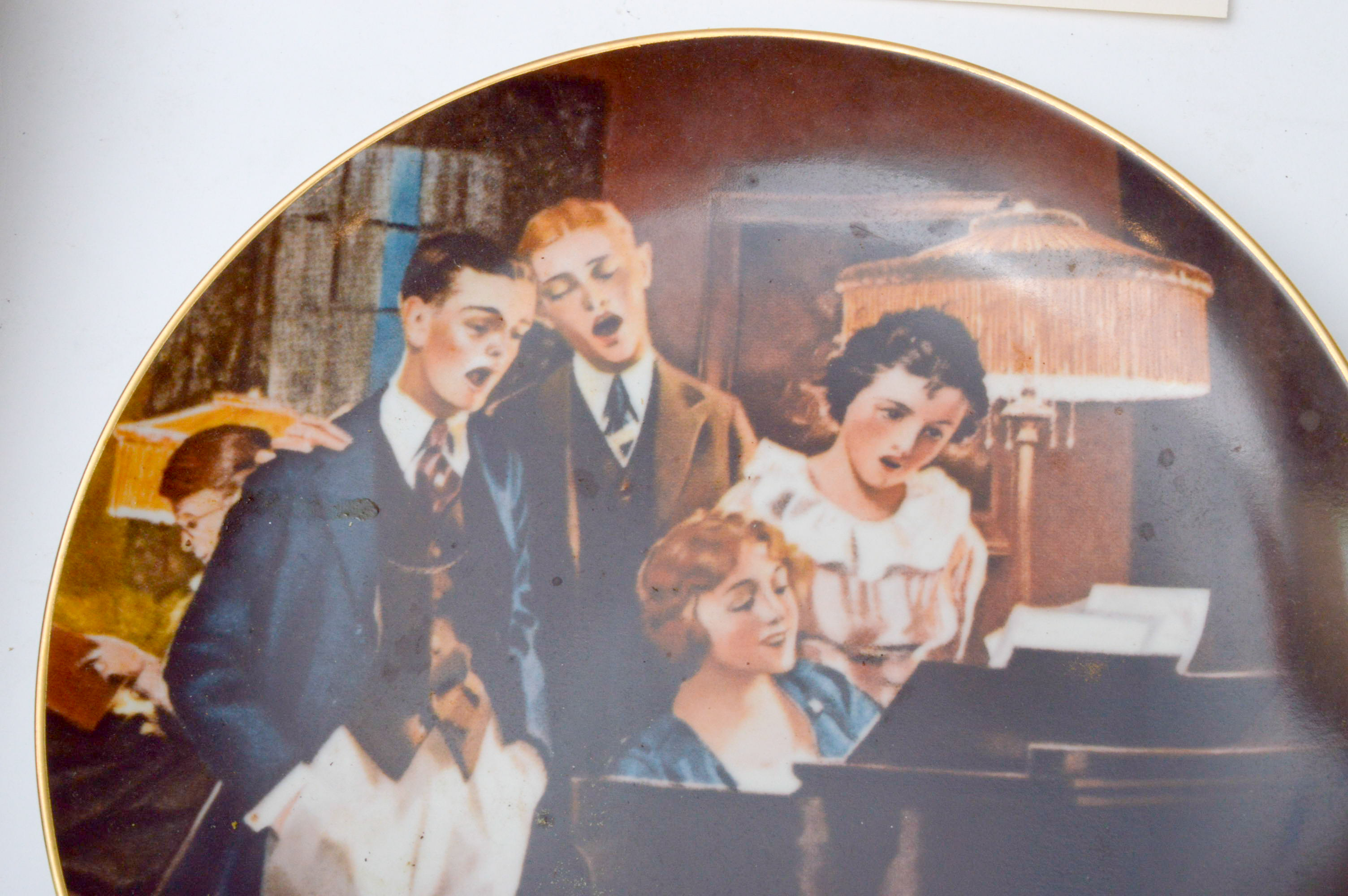 Set of Six Norman Rockwell Knowles Collector Numbered Plates