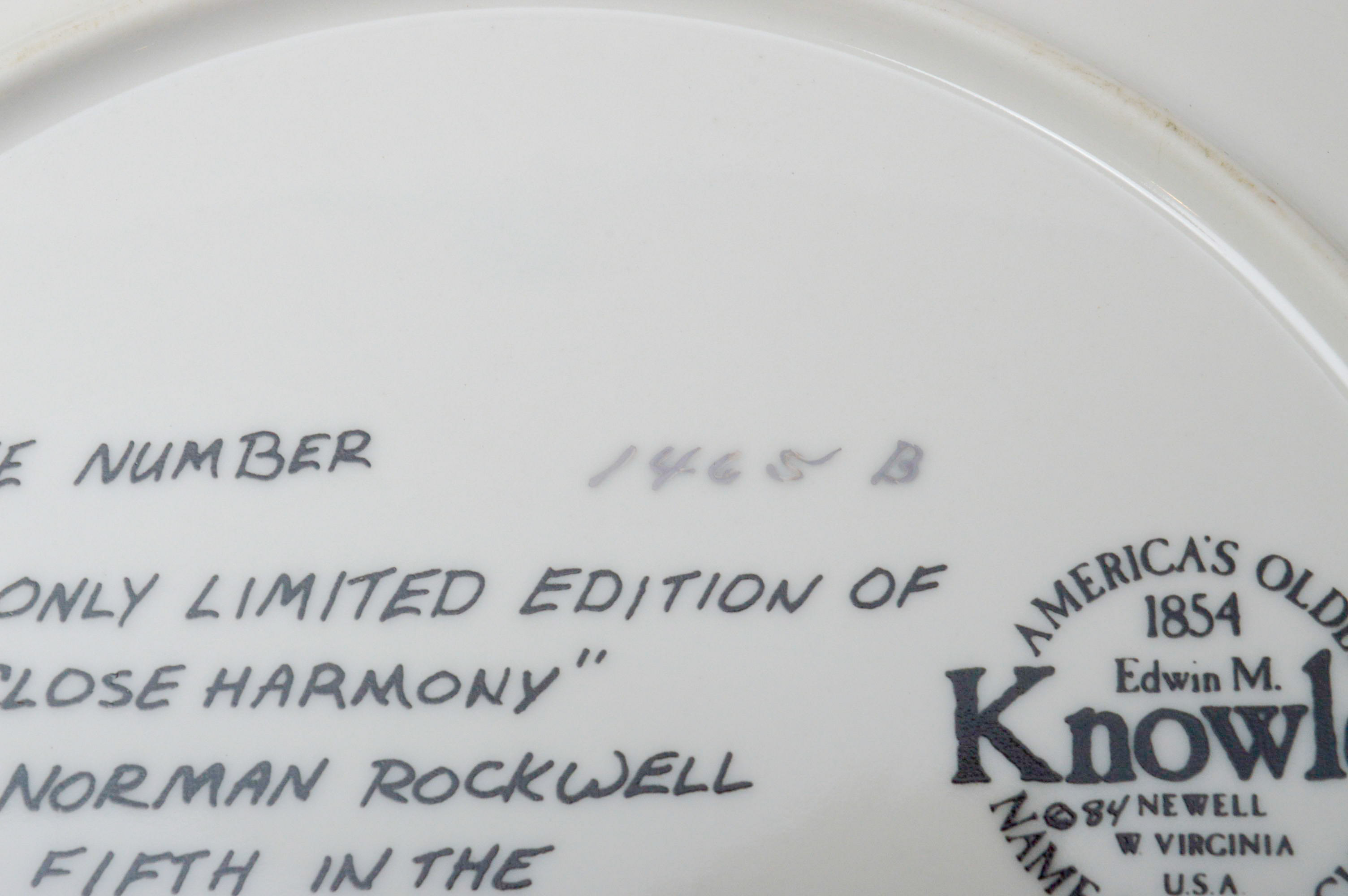 Set of Six Norman Rockwell Knowles Collector Numbered Plates