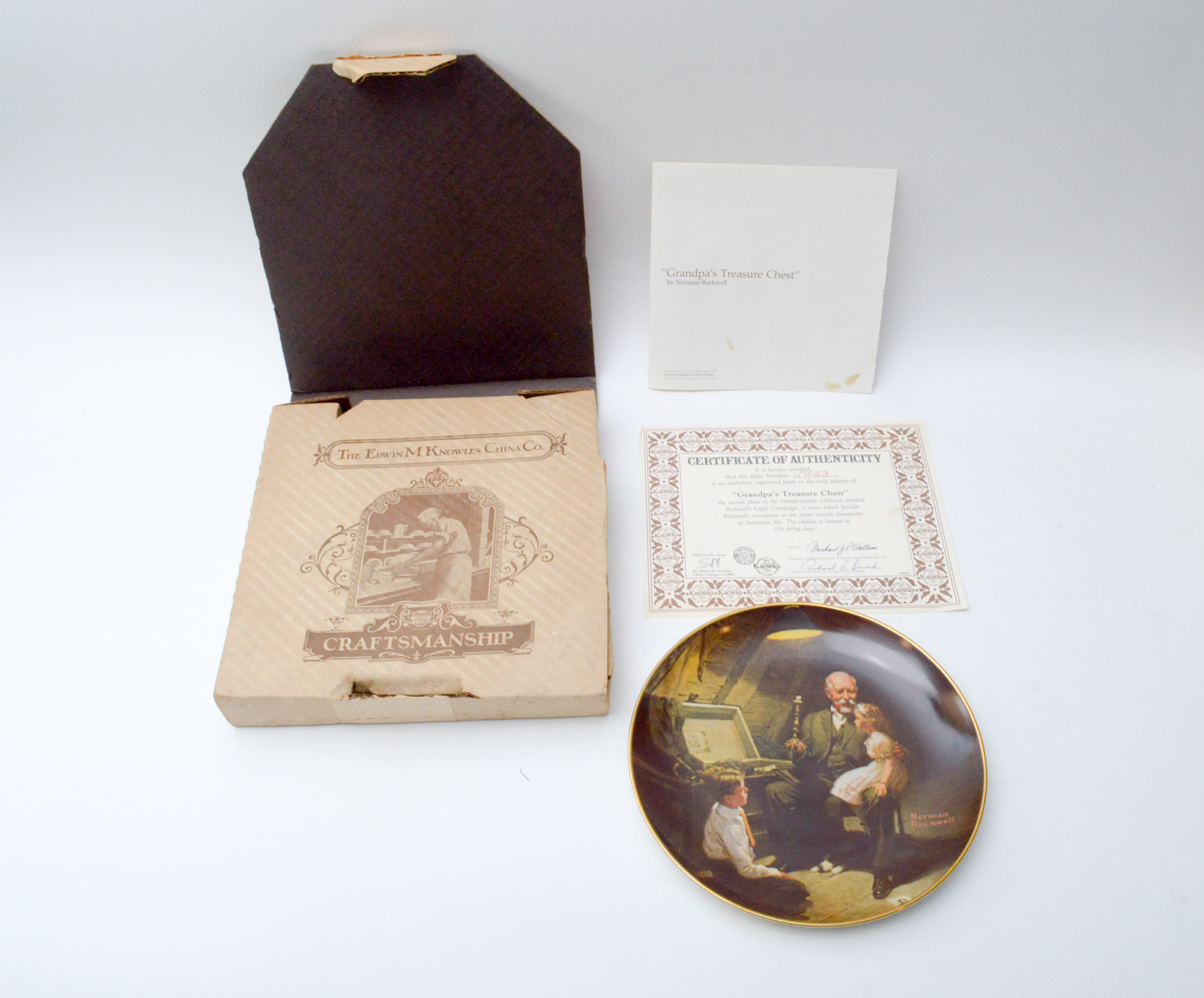 Set of Six Norman Rockwell Knowles Collector Numbered Plates