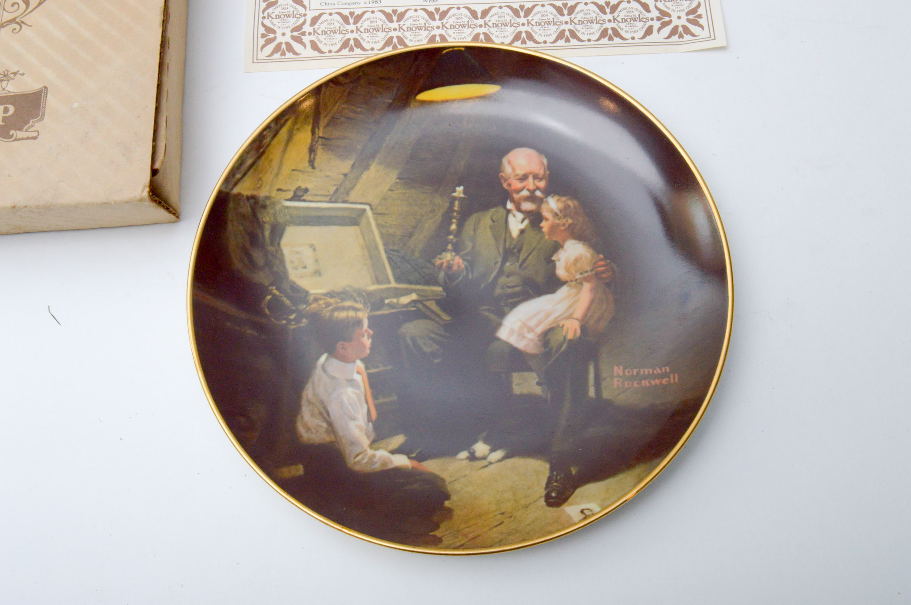 Set of Six Norman Rockwell Knowles Collector Numbered Plates