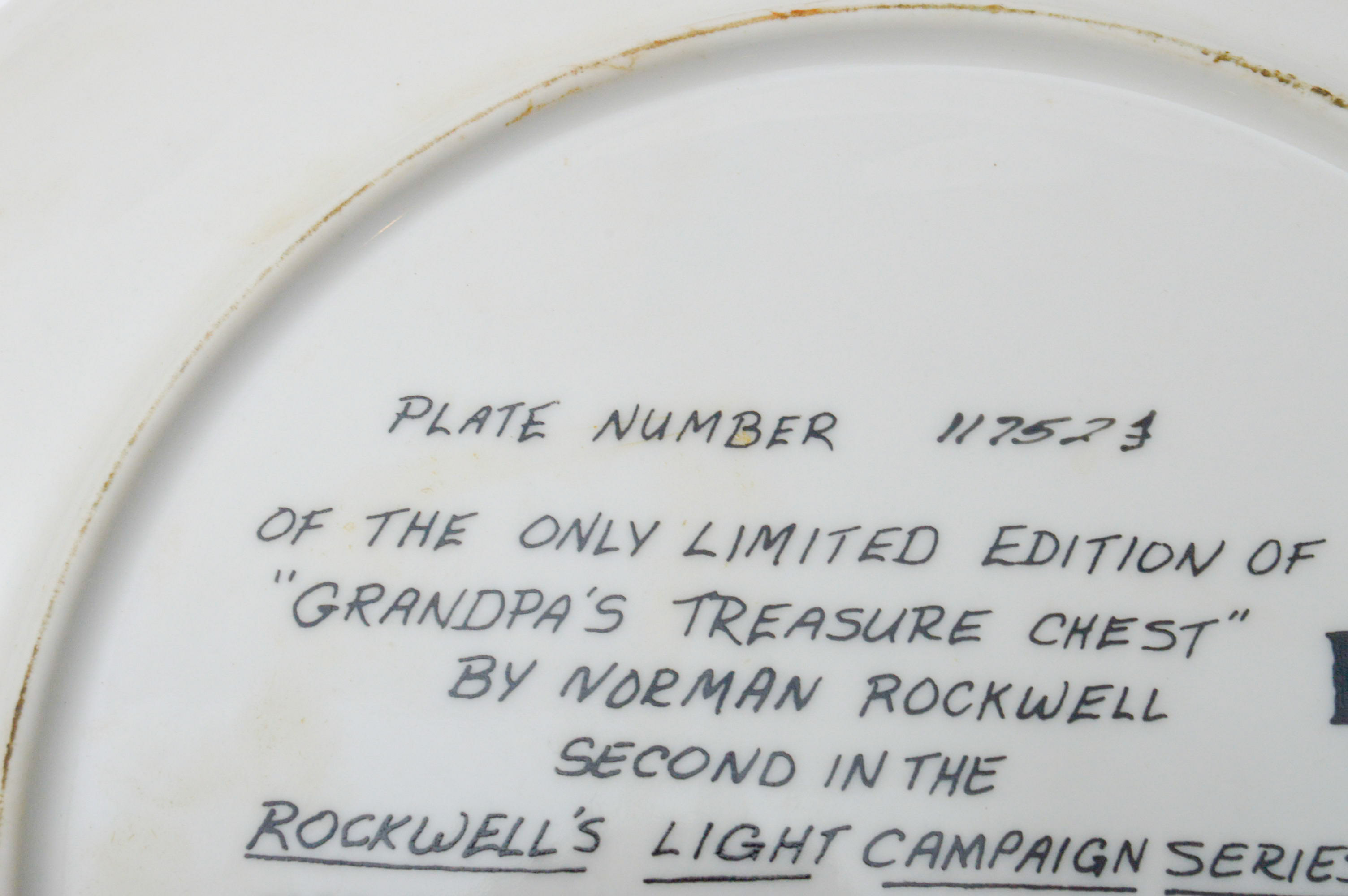 Set of Six Norman Rockwell Knowles Collector Numbered Plates