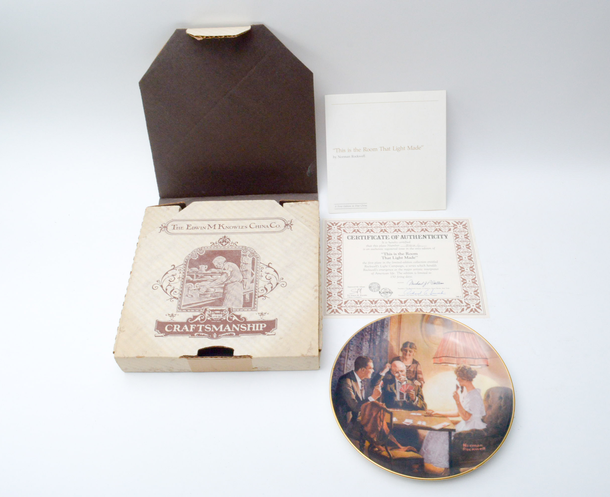 Set of Six Norman Rockwell Knowles Collector Numbered Plates