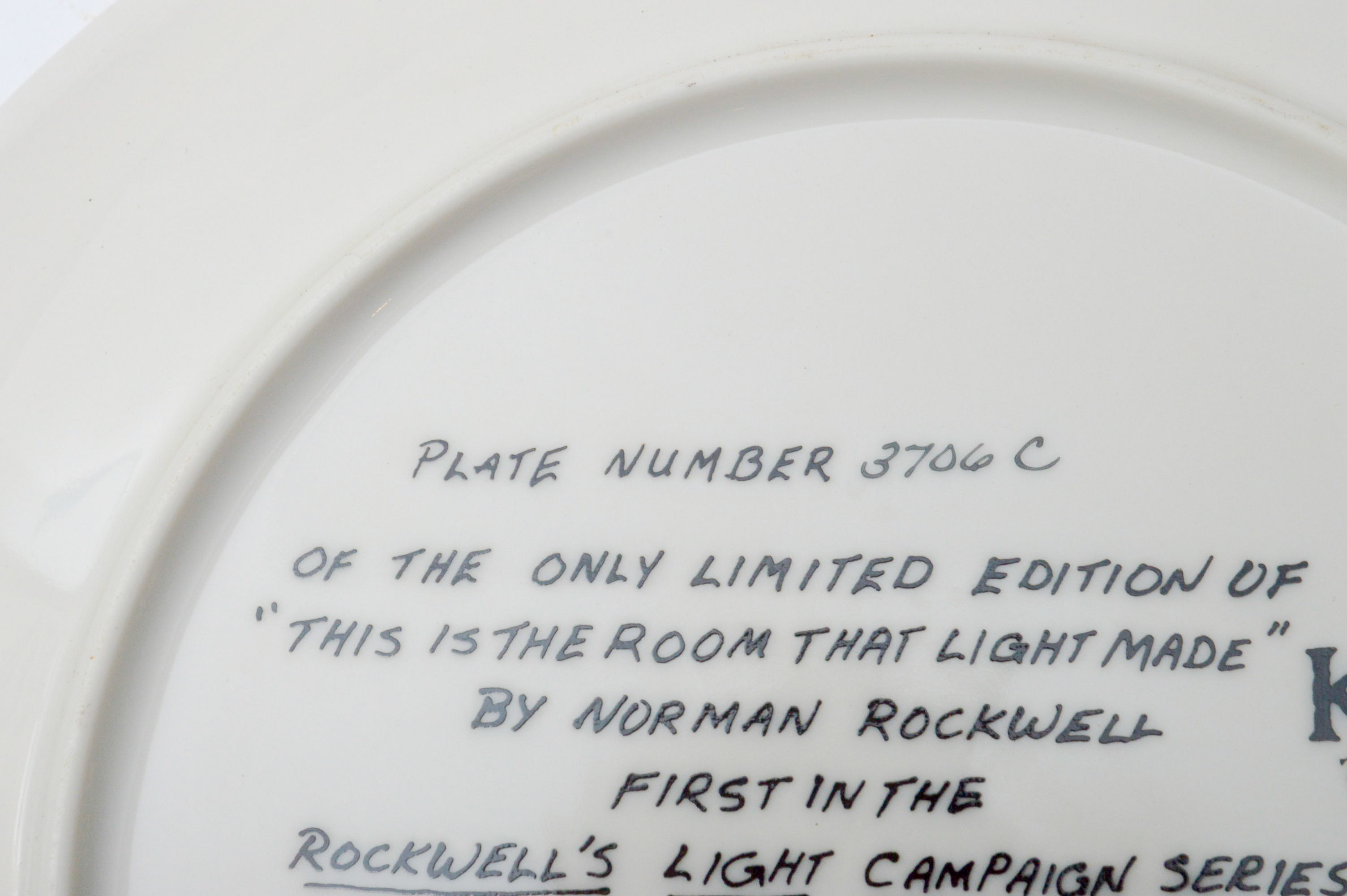 Set of Six Norman Rockwell Knowles Collector Numbered Plates