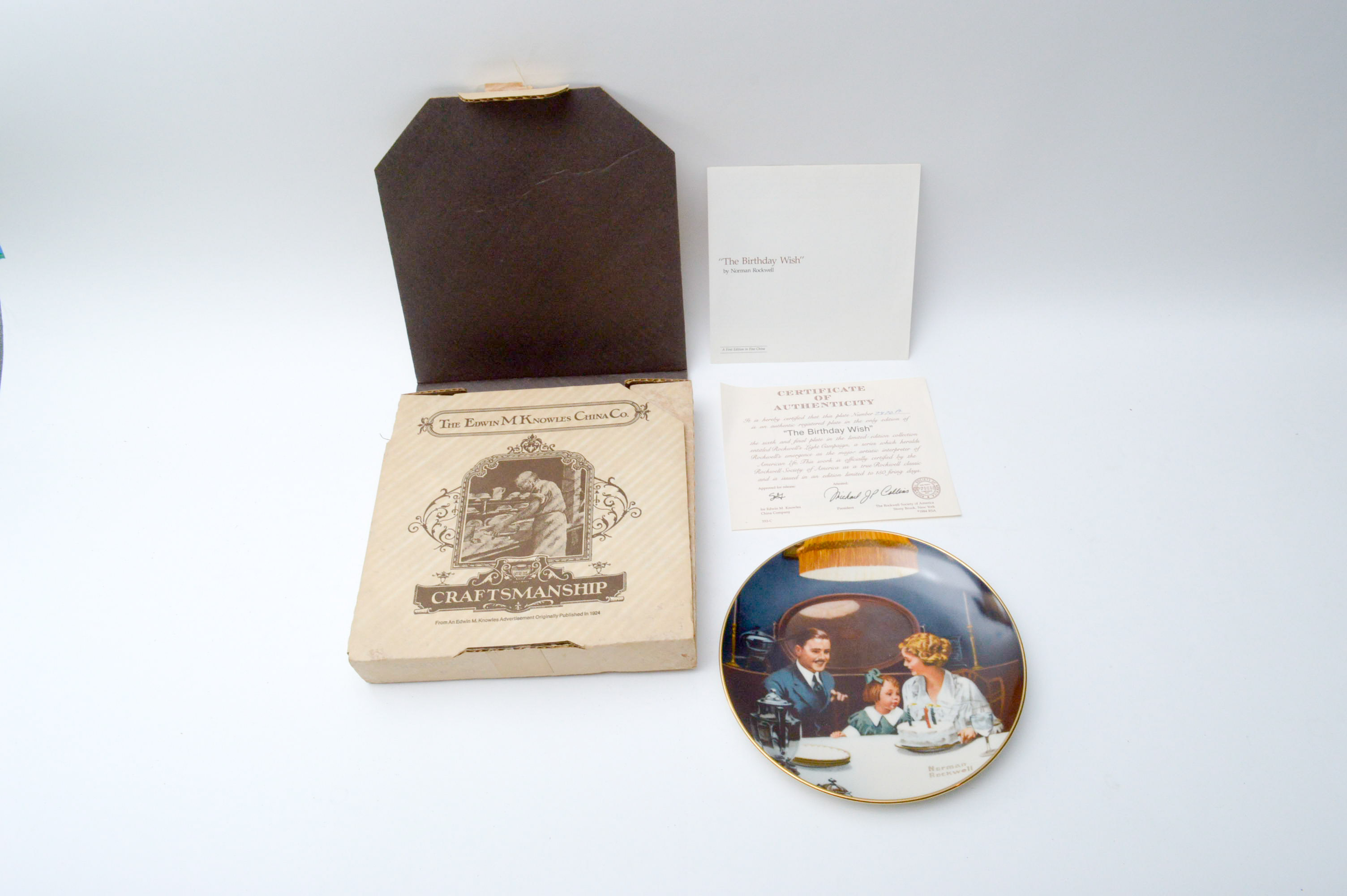 Set of Six Norman Rockwell Knowles Collector Numbered Plates