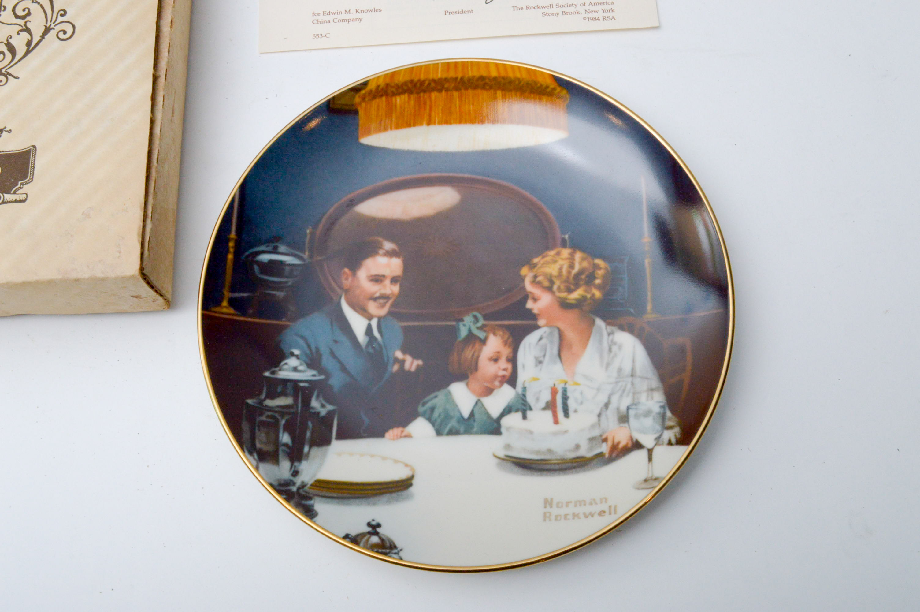 Set of Six Norman Rockwell Knowles Collector Numbered Plates