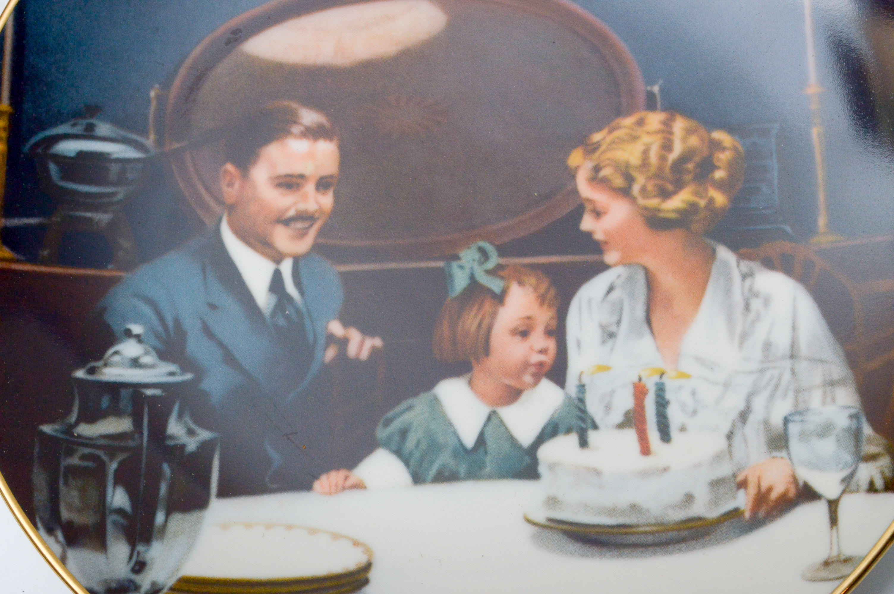 Set of Six Norman Rockwell Knowles Collector Numbered Plates