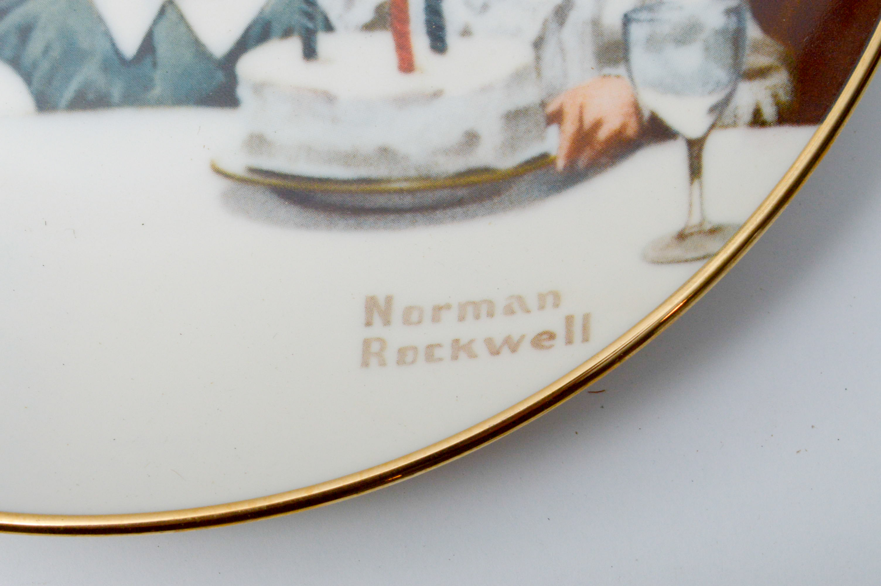 Set of Six Norman Rockwell Knowles Collector Numbered Plates