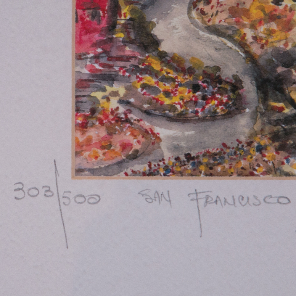 Limited Edition "San Francisco" Watercolor Signed Eduardo Guzman
