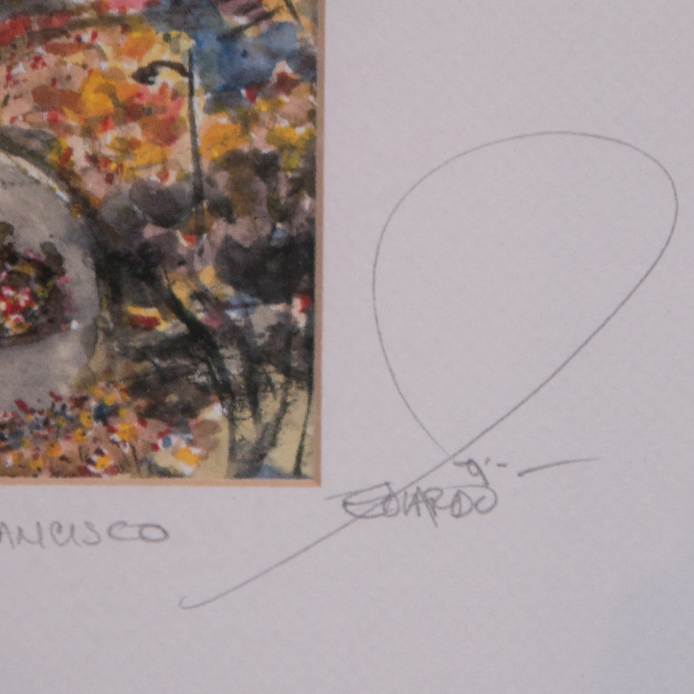 Limited Edition "San Francisco" Watercolor Signed Eduardo Guzman