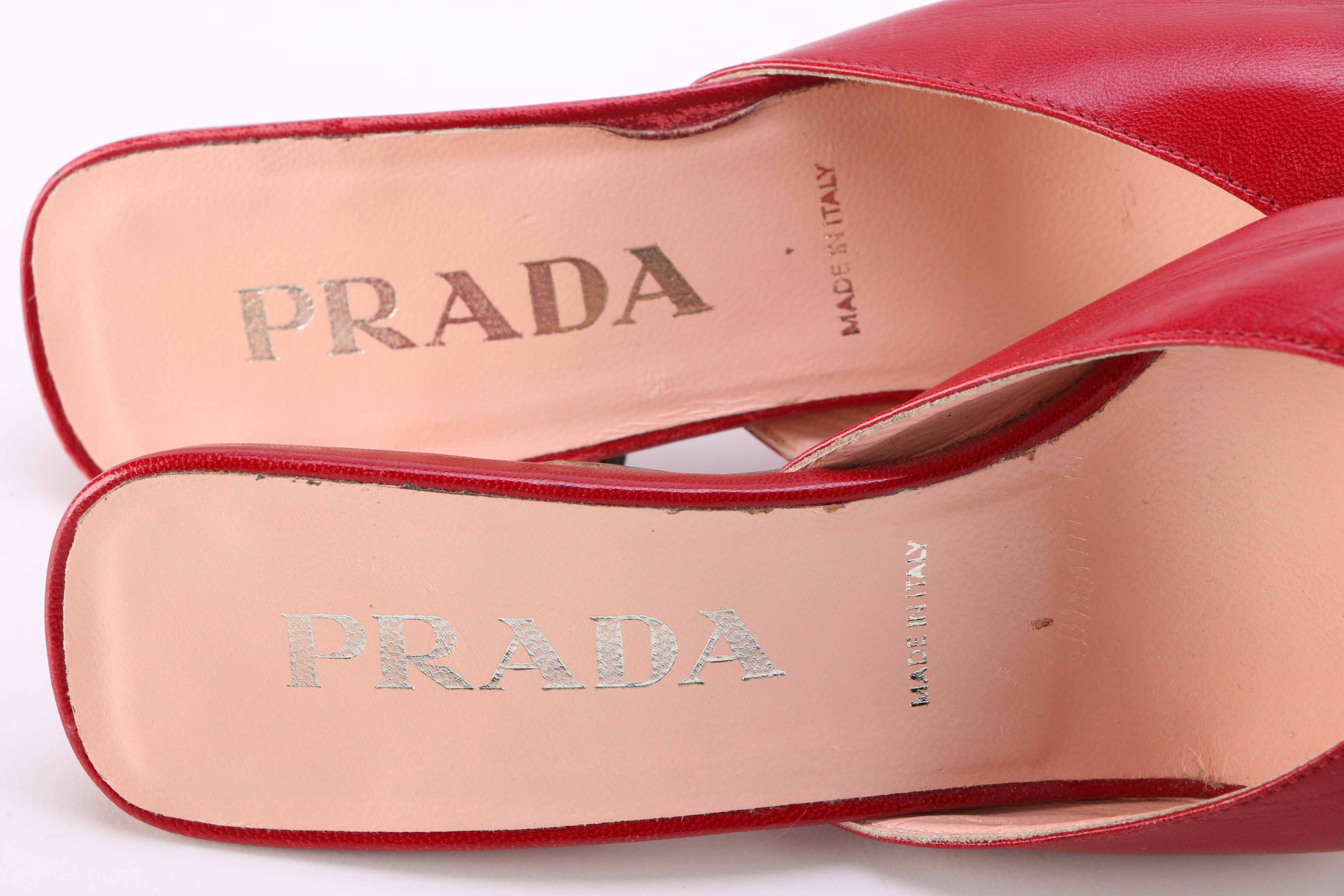 Two Pairs of Prada Open Toe Heels