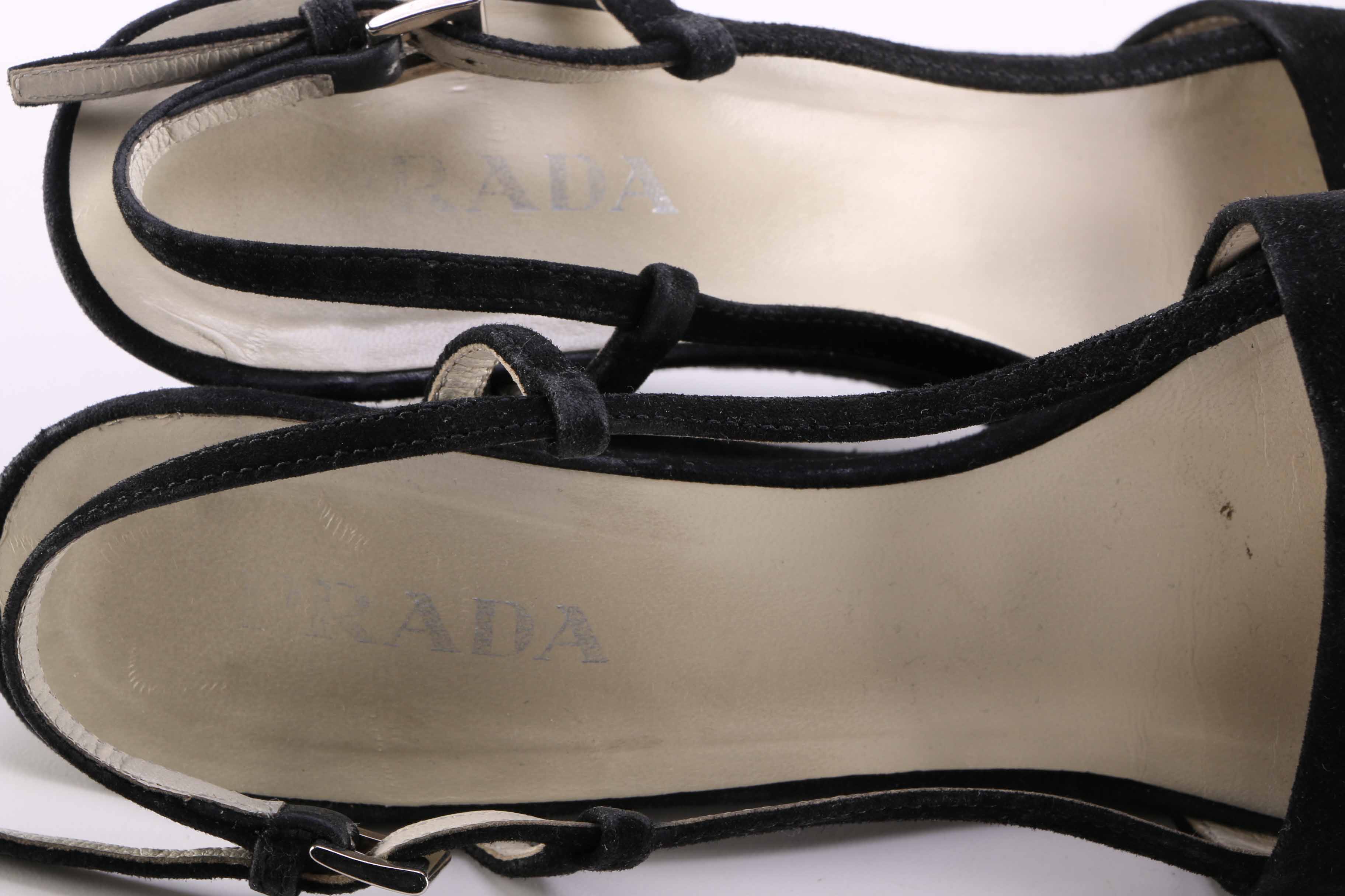 Two Pairs of Prada Open Toe Heels