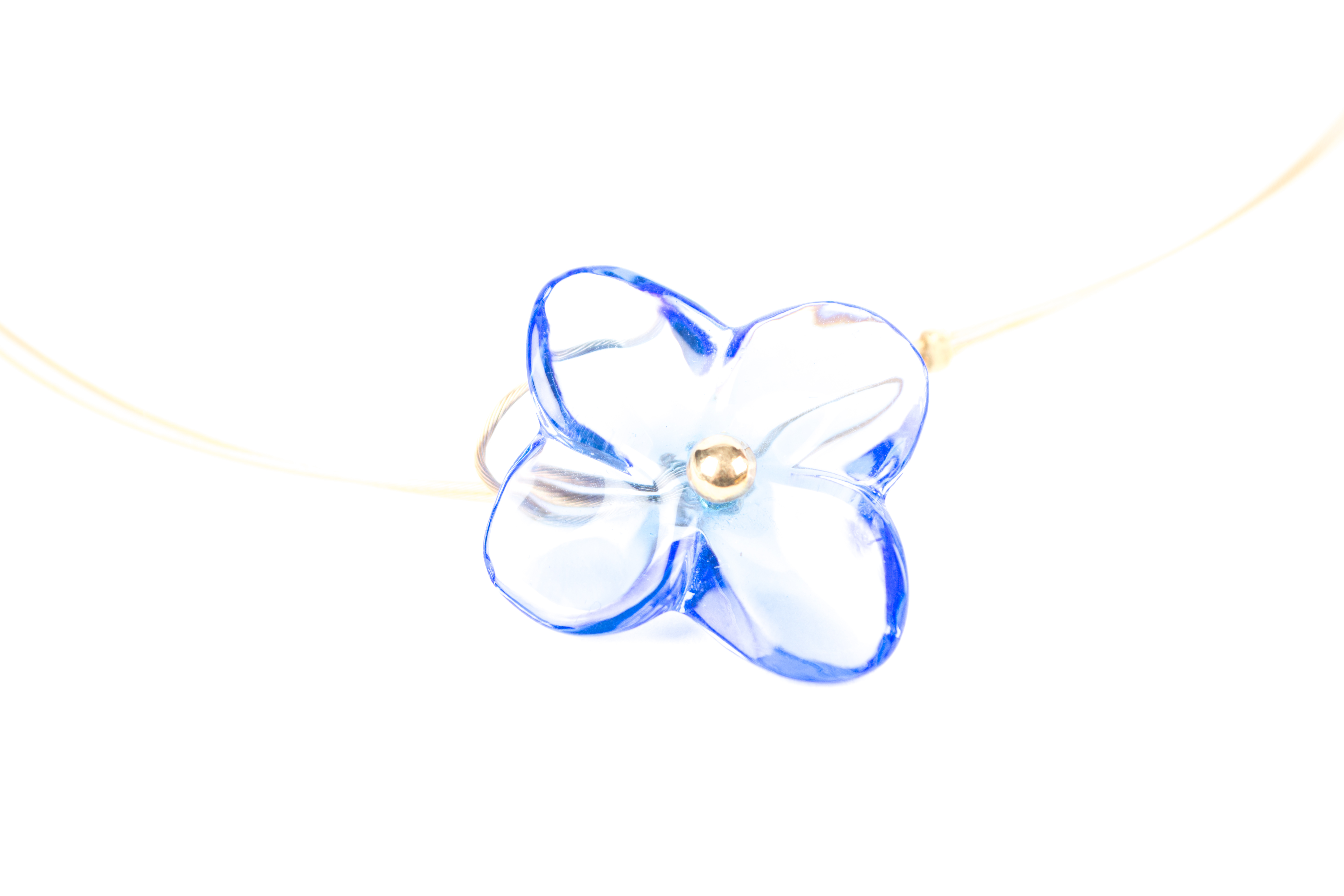 18K Gold and Glass Baccarat "Hortensia" Necklace