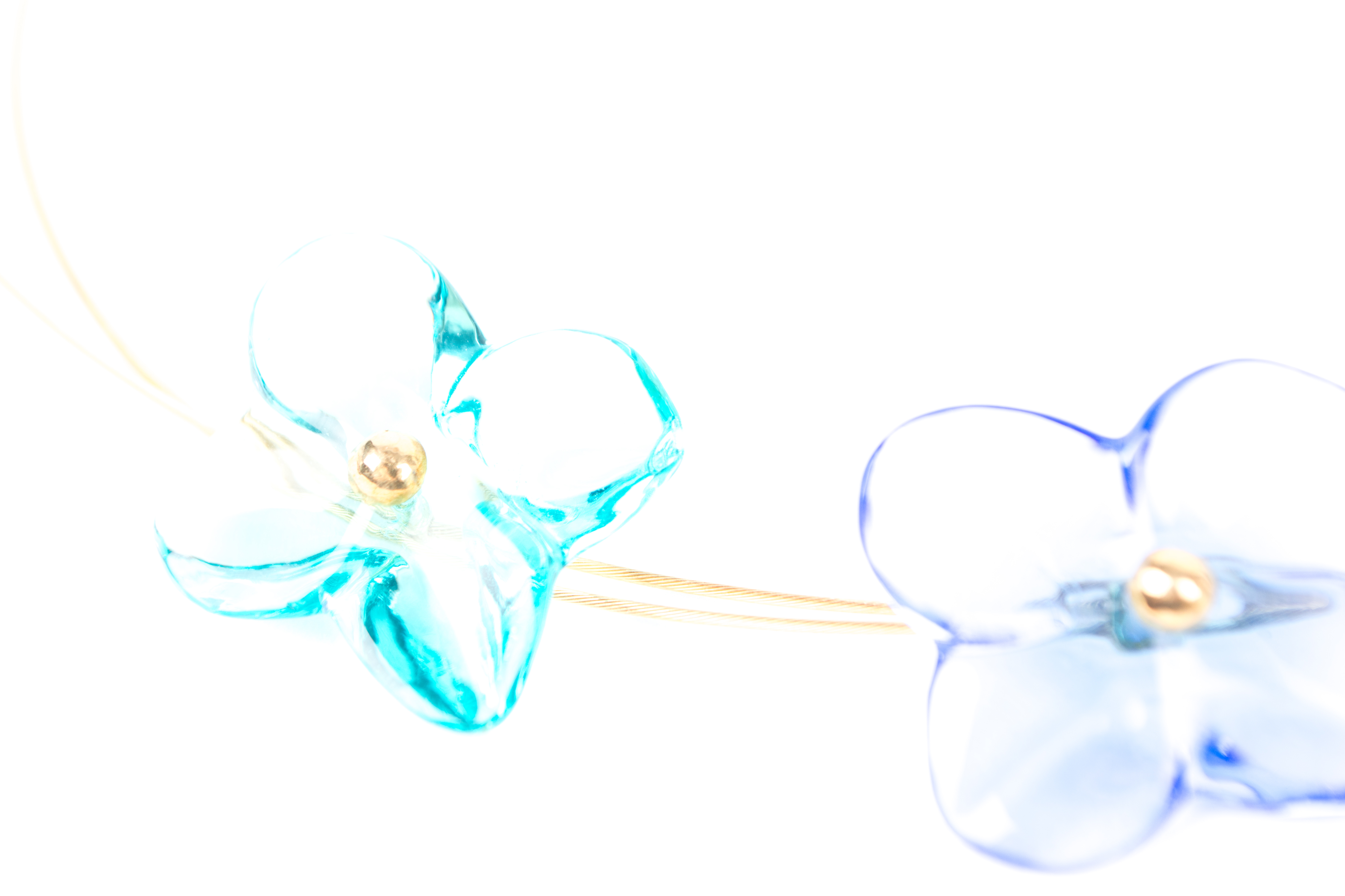 18K Gold and Glass Baccarat "Hortensia" Necklace