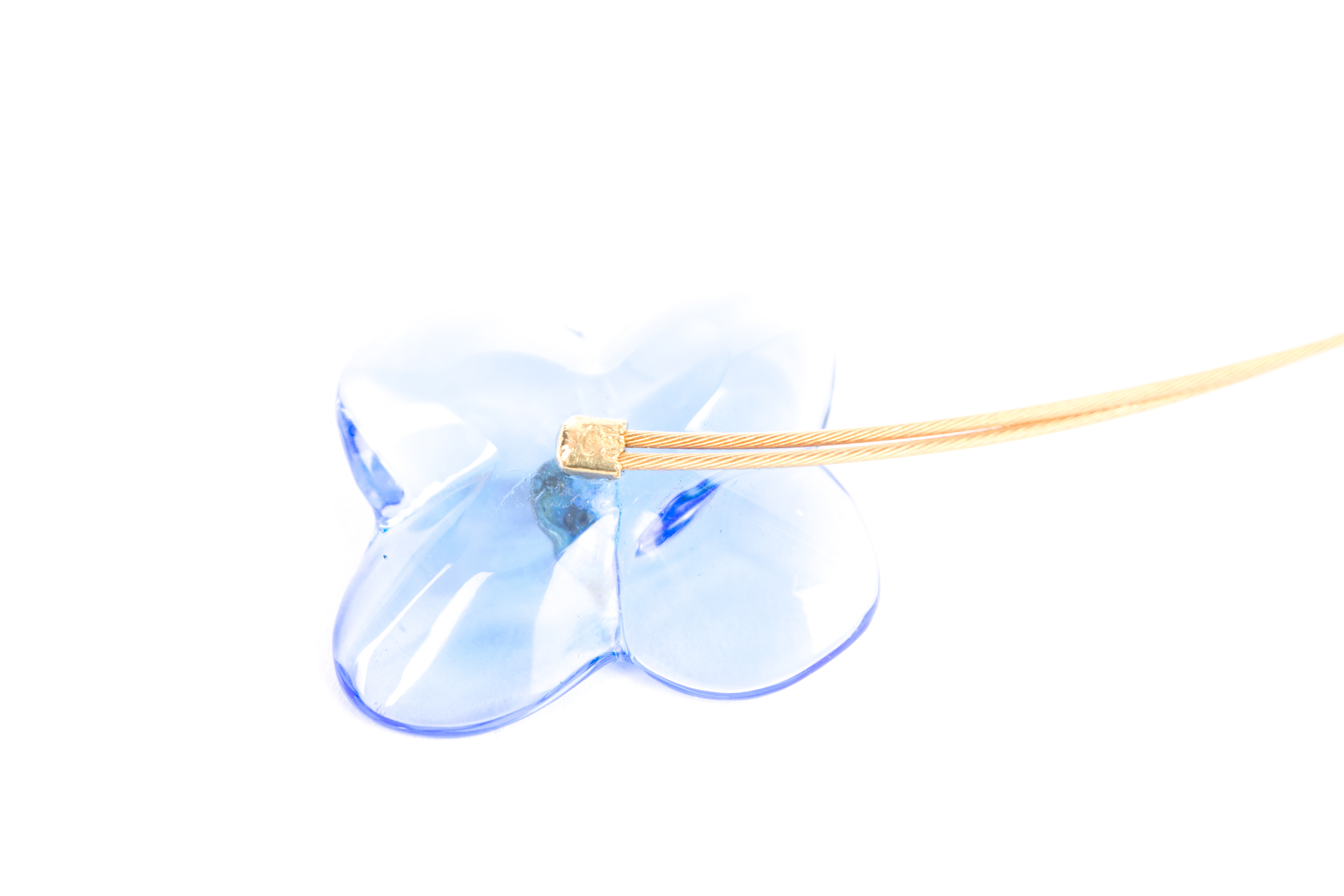 18K Gold and Glass Baccarat "Hortensia" Necklace