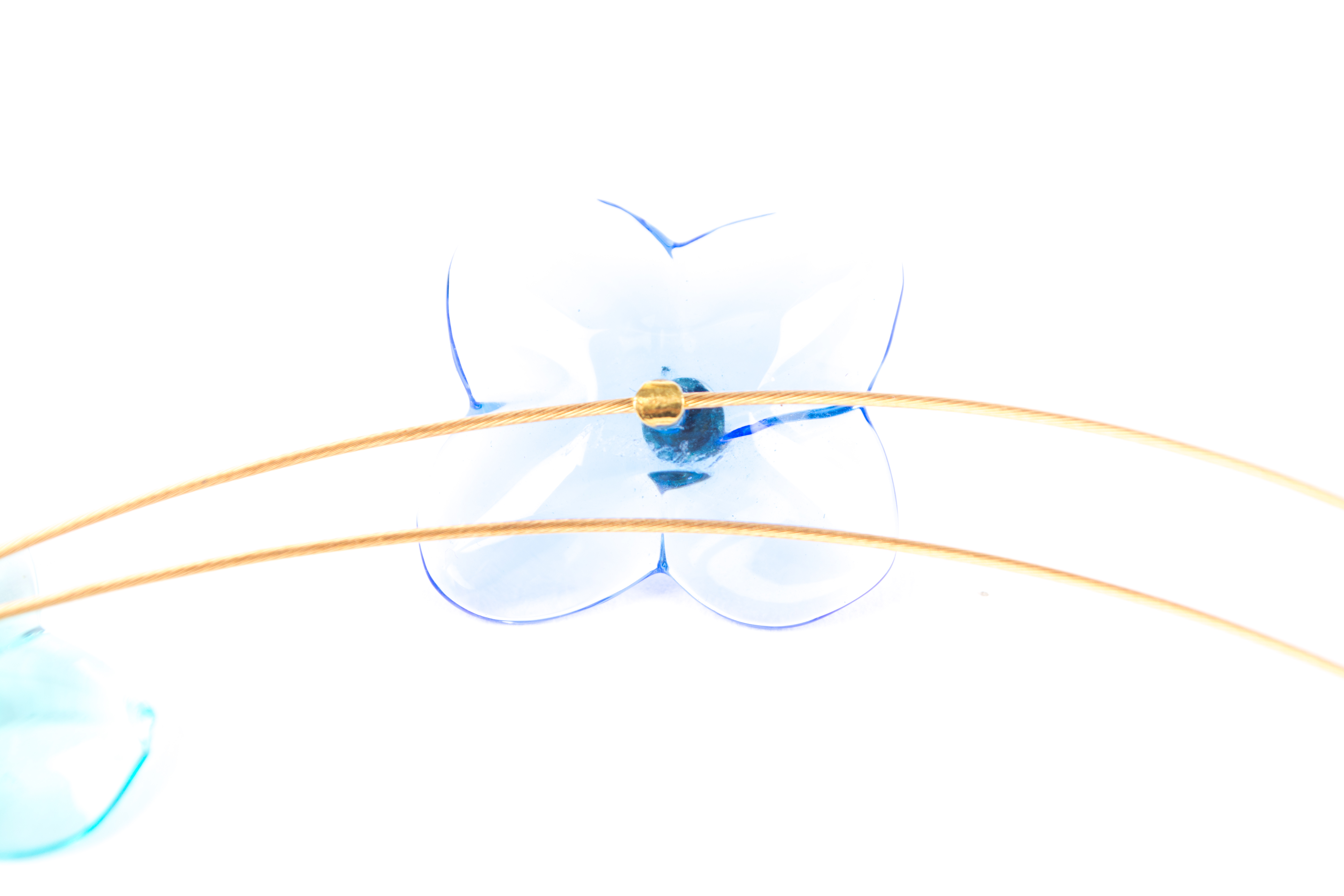 18K Gold and Glass Baccarat "Hortensia" Necklace