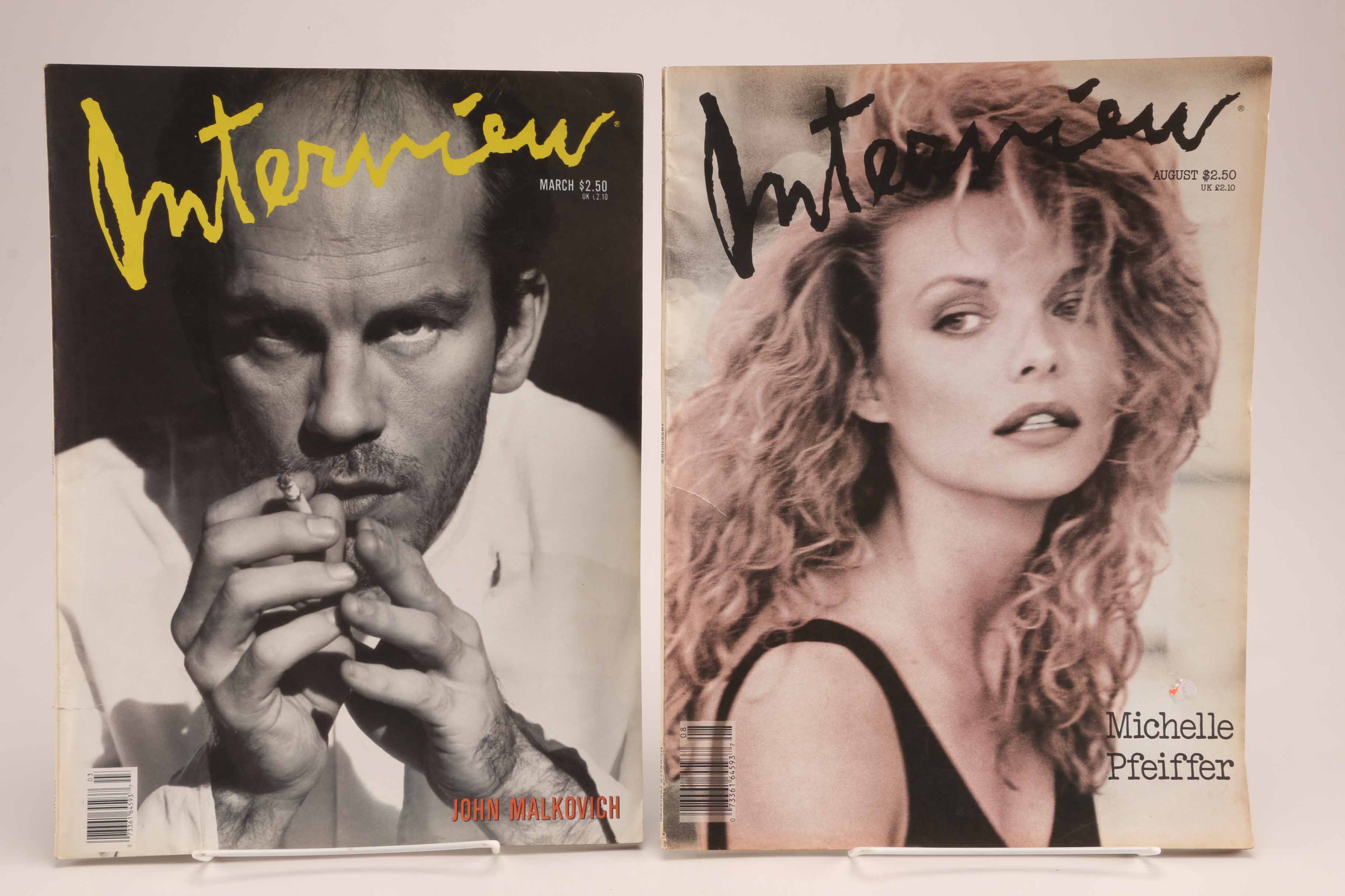 Collection of 1988 and December 1987 "Interview" Magazines