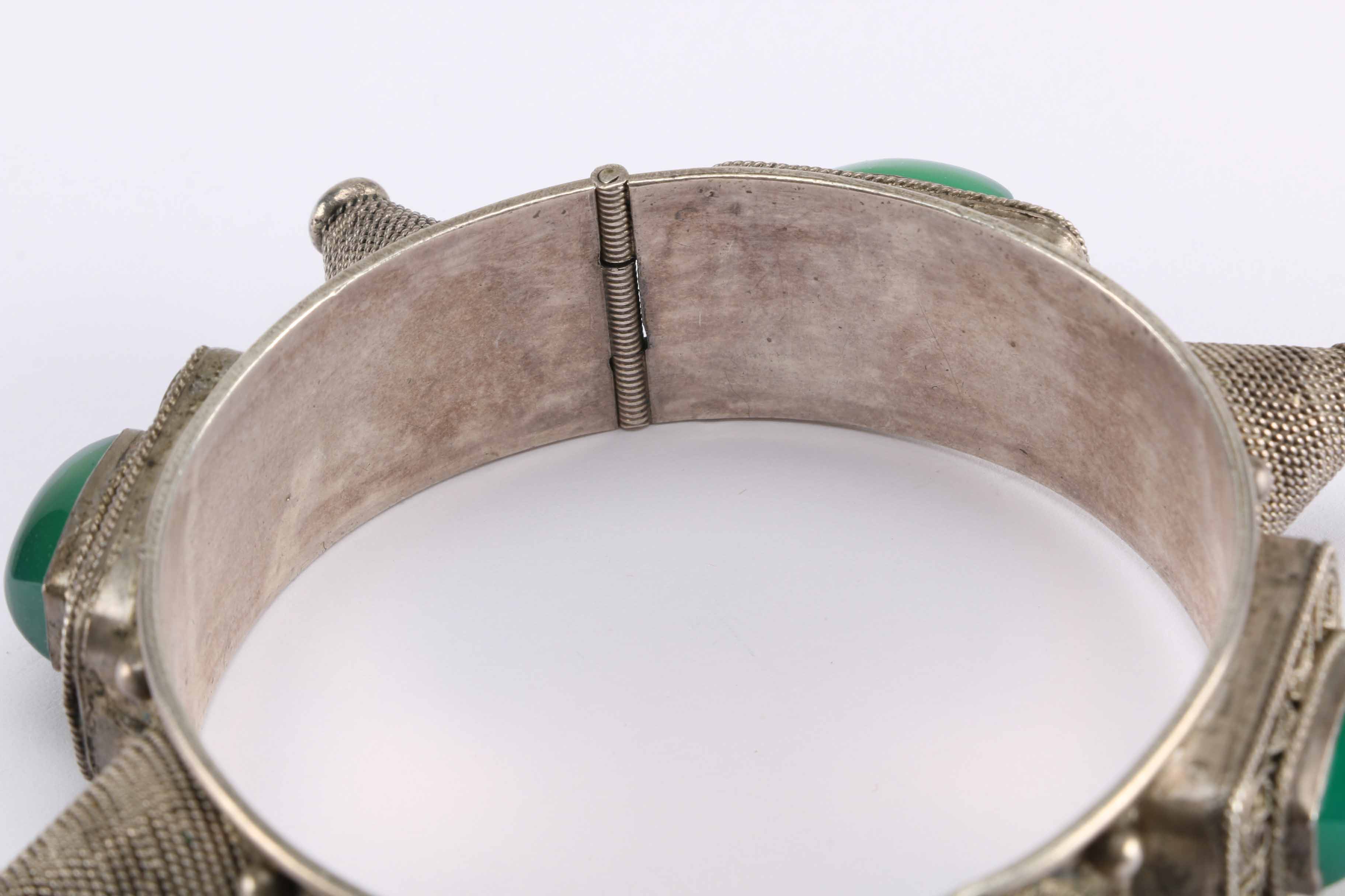 Turkmen Style Silver Tone Spike Bracelet