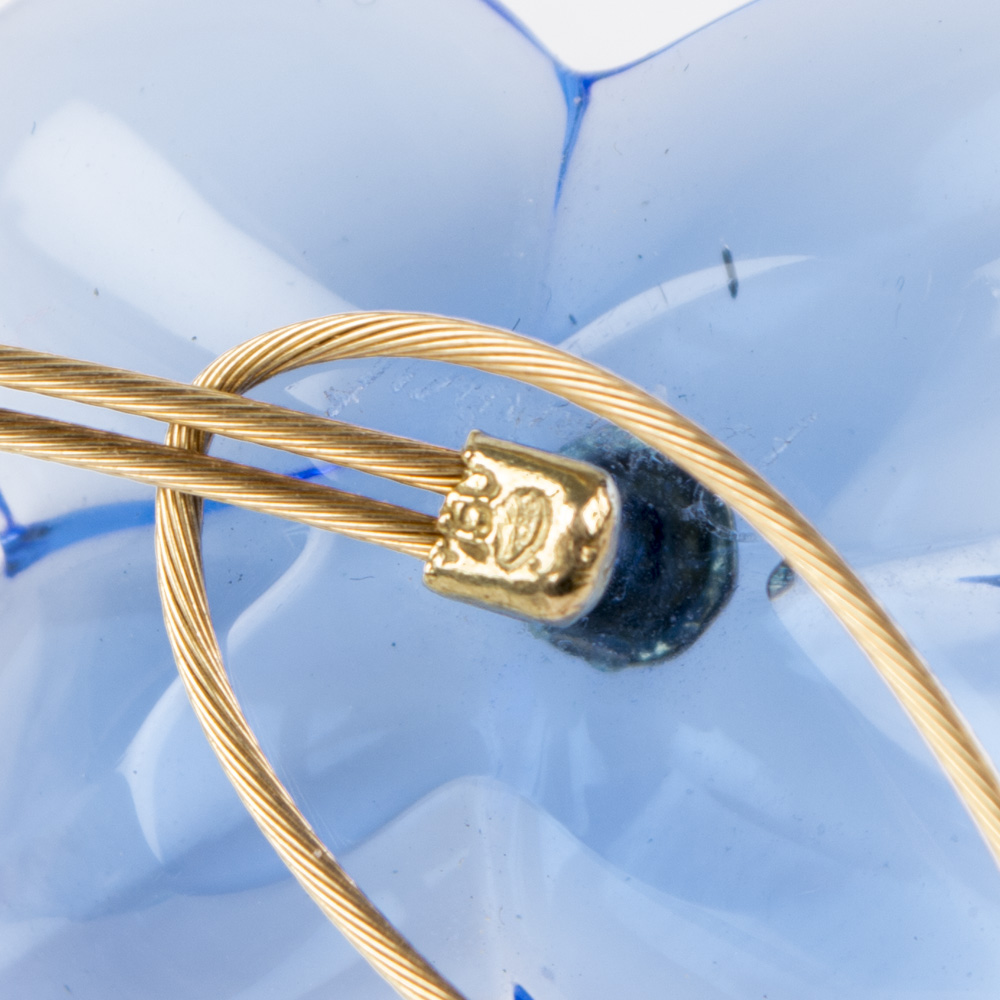 18K Gold and Glass Baccarat "Hortensia" Necklace