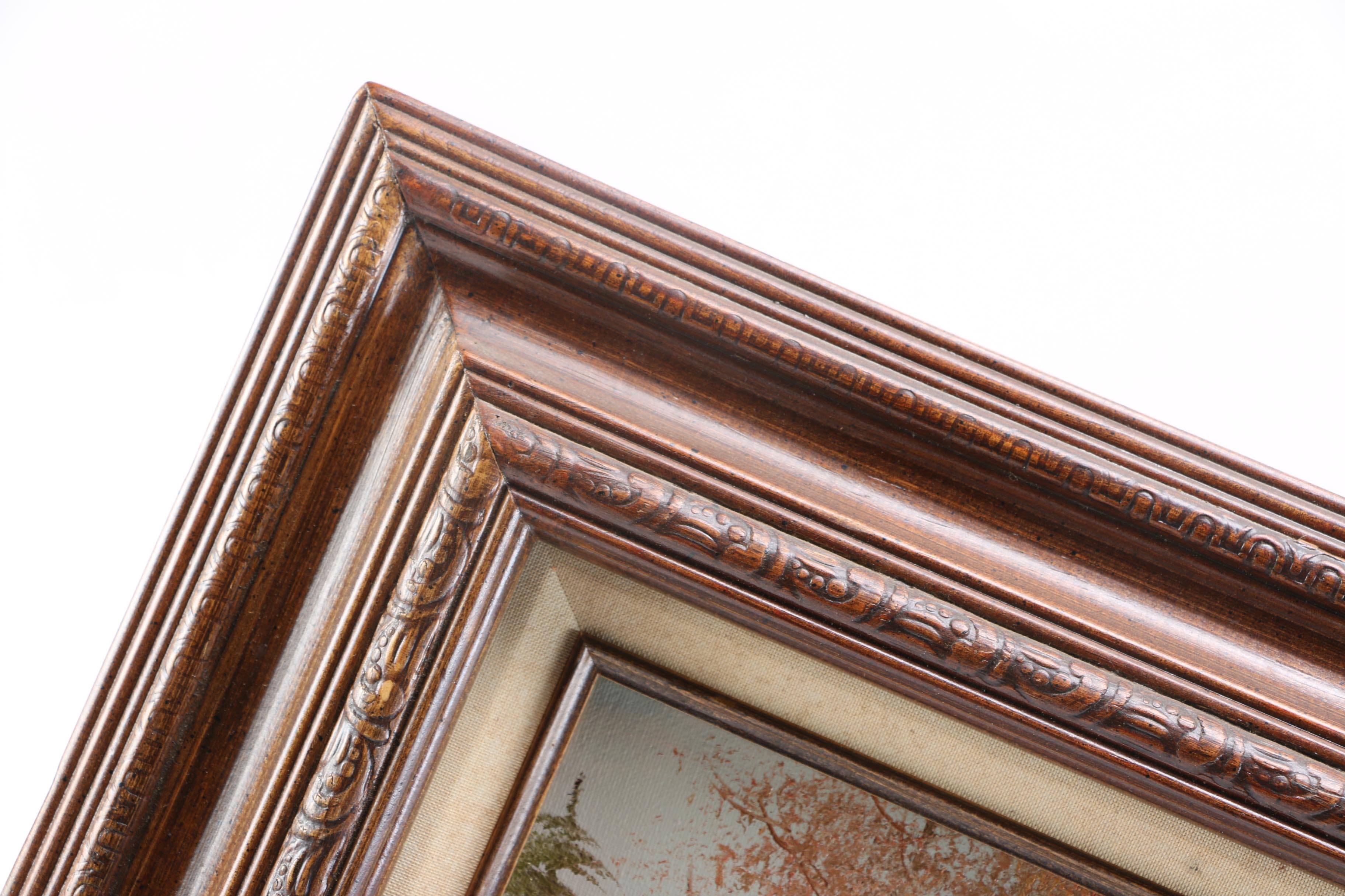 C. Norton Original Oil Painting of Woods and Mountain Landscape