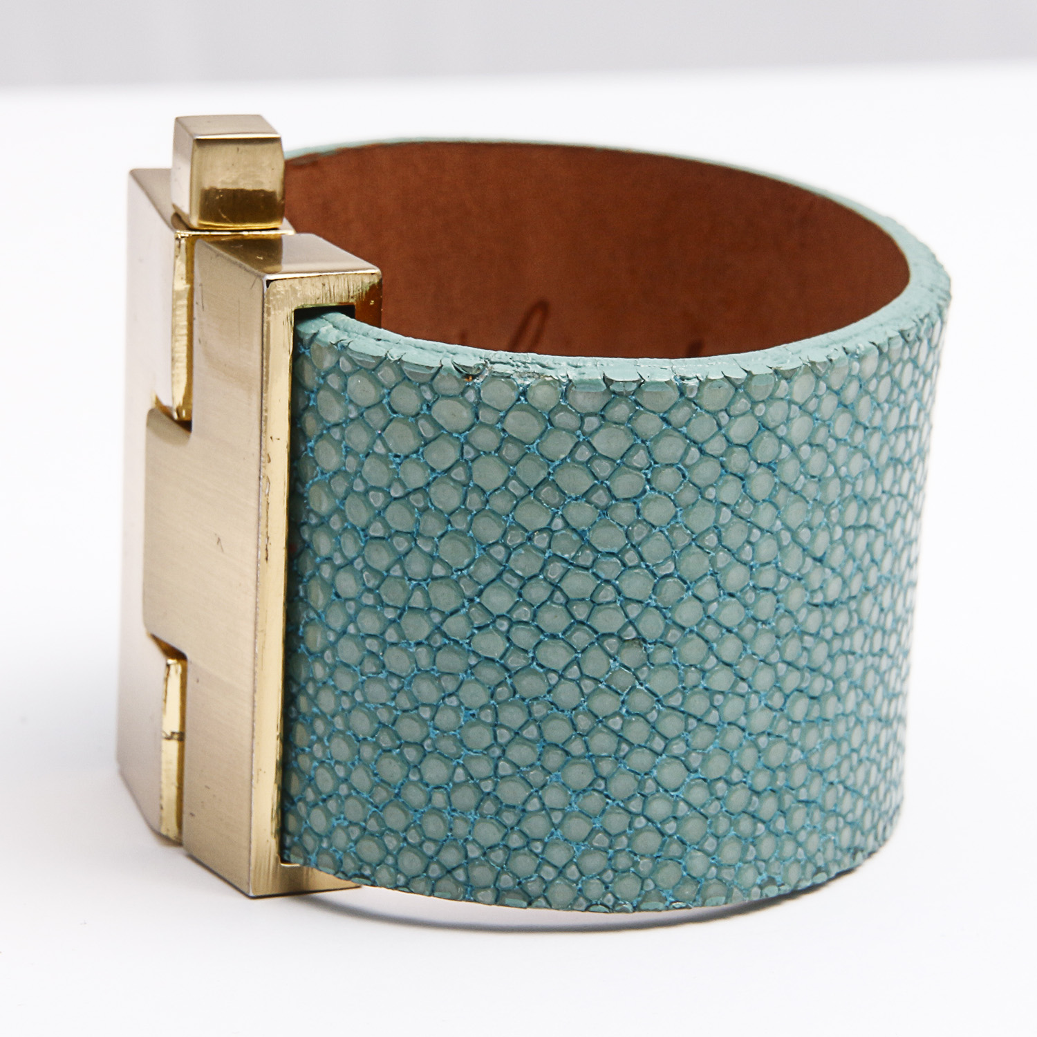 Leighelena Aqua Stingray Wide Jigsaw Cuff