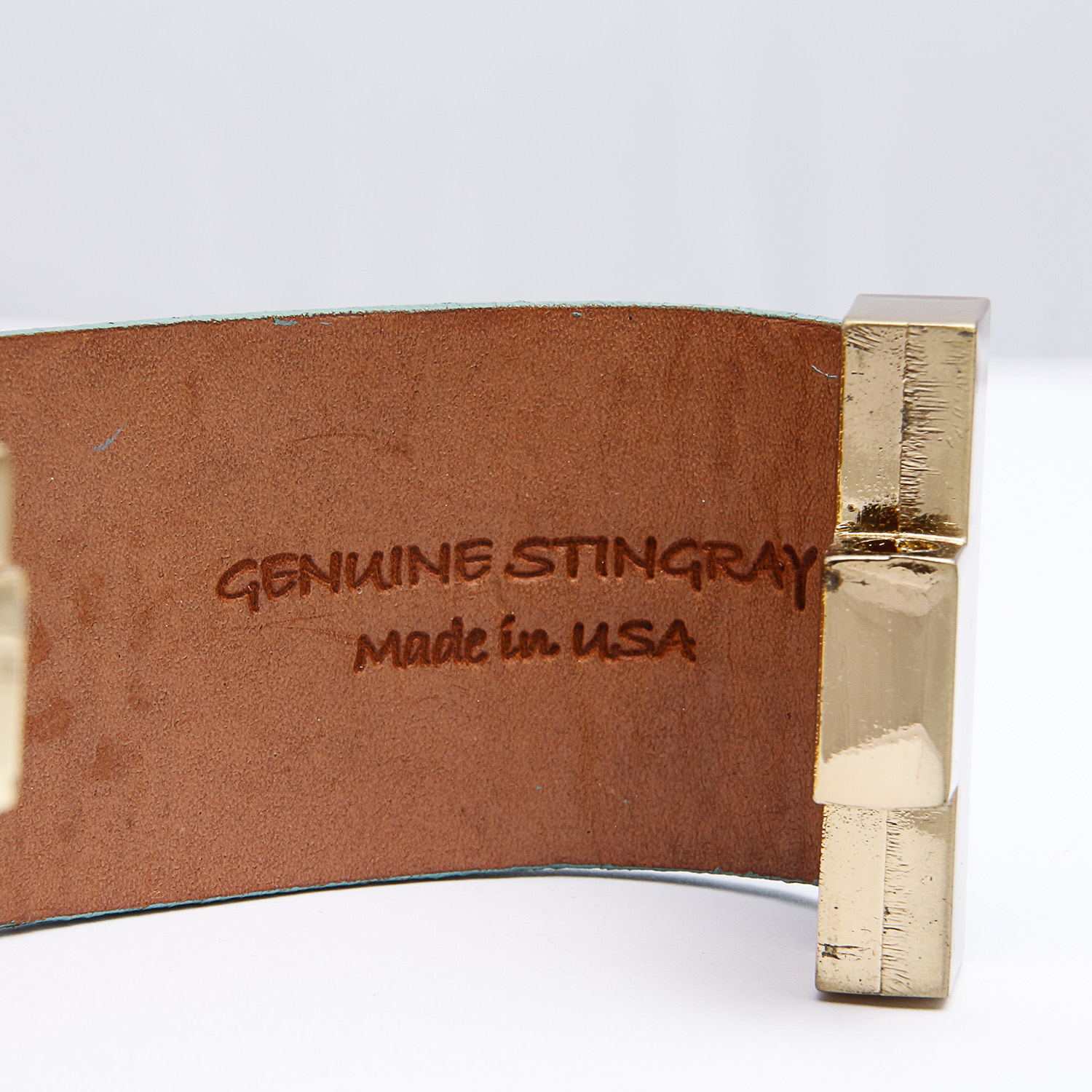 Leighelena Aqua Stingray Wide Jigsaw Cuff