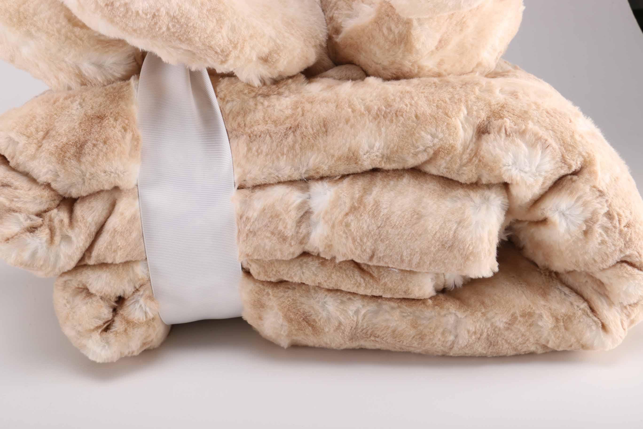 Faux Fur Brown Bear and Blanket Set By Dennis Basso Home