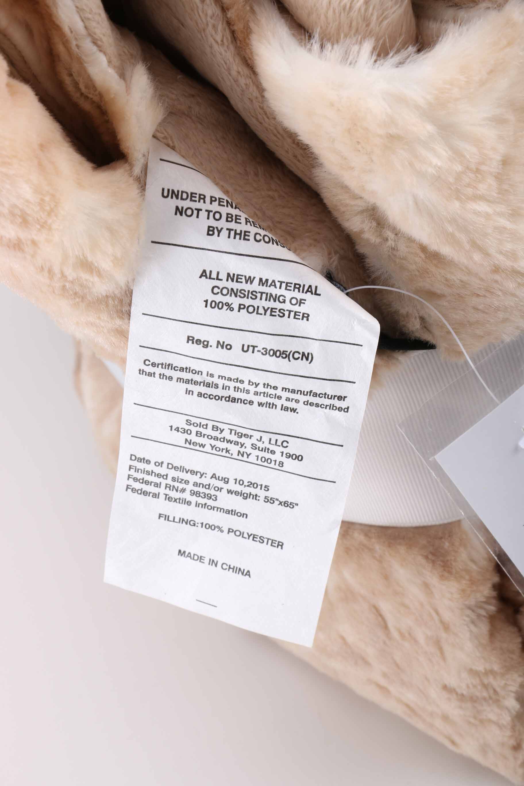 Faux Fur Brown Bear and Blanket Set By Dennis Basso Home