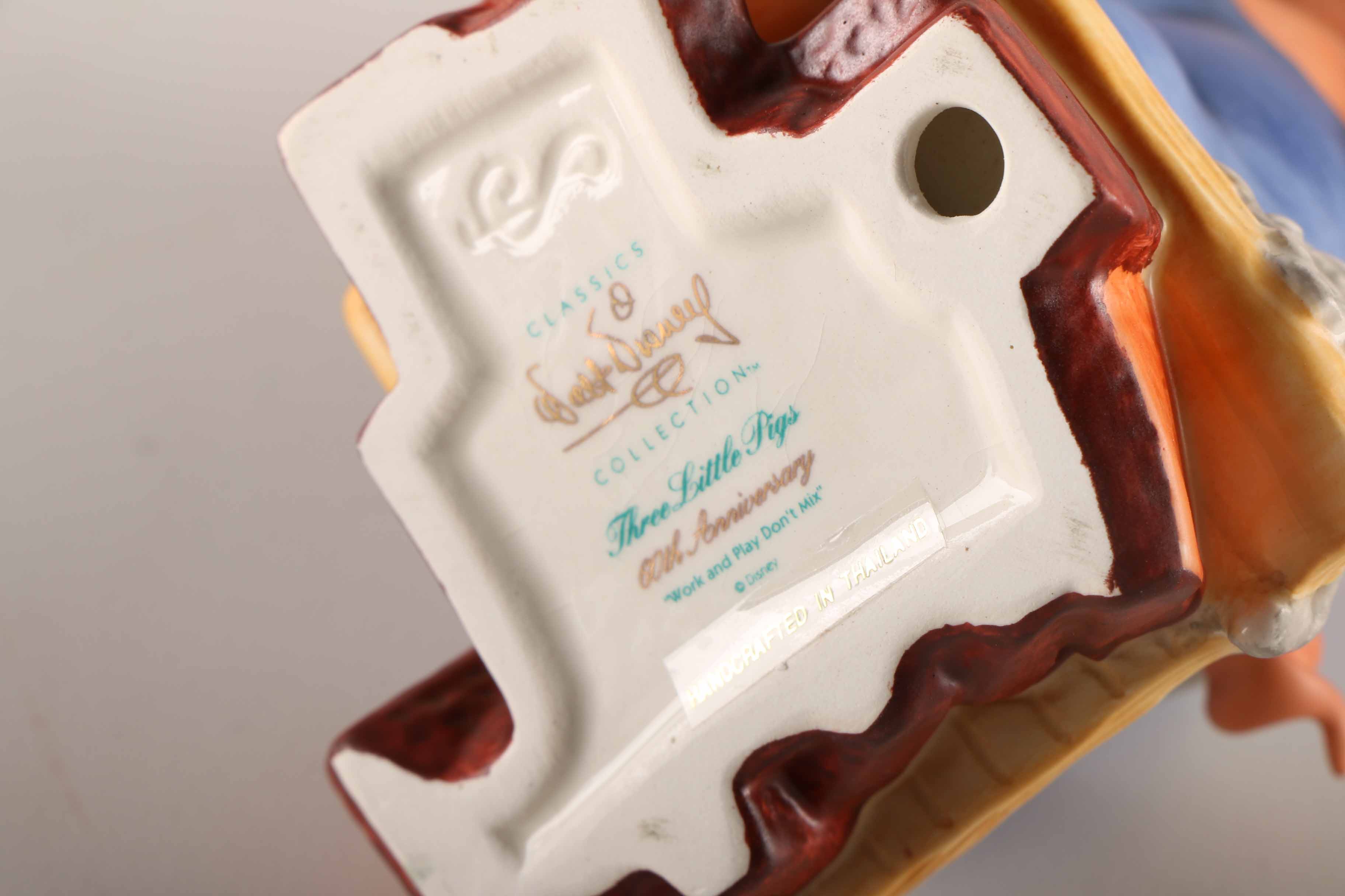 Disney's Three Little Pigs 60th Anniversary Colelctible Ceramic Figurine