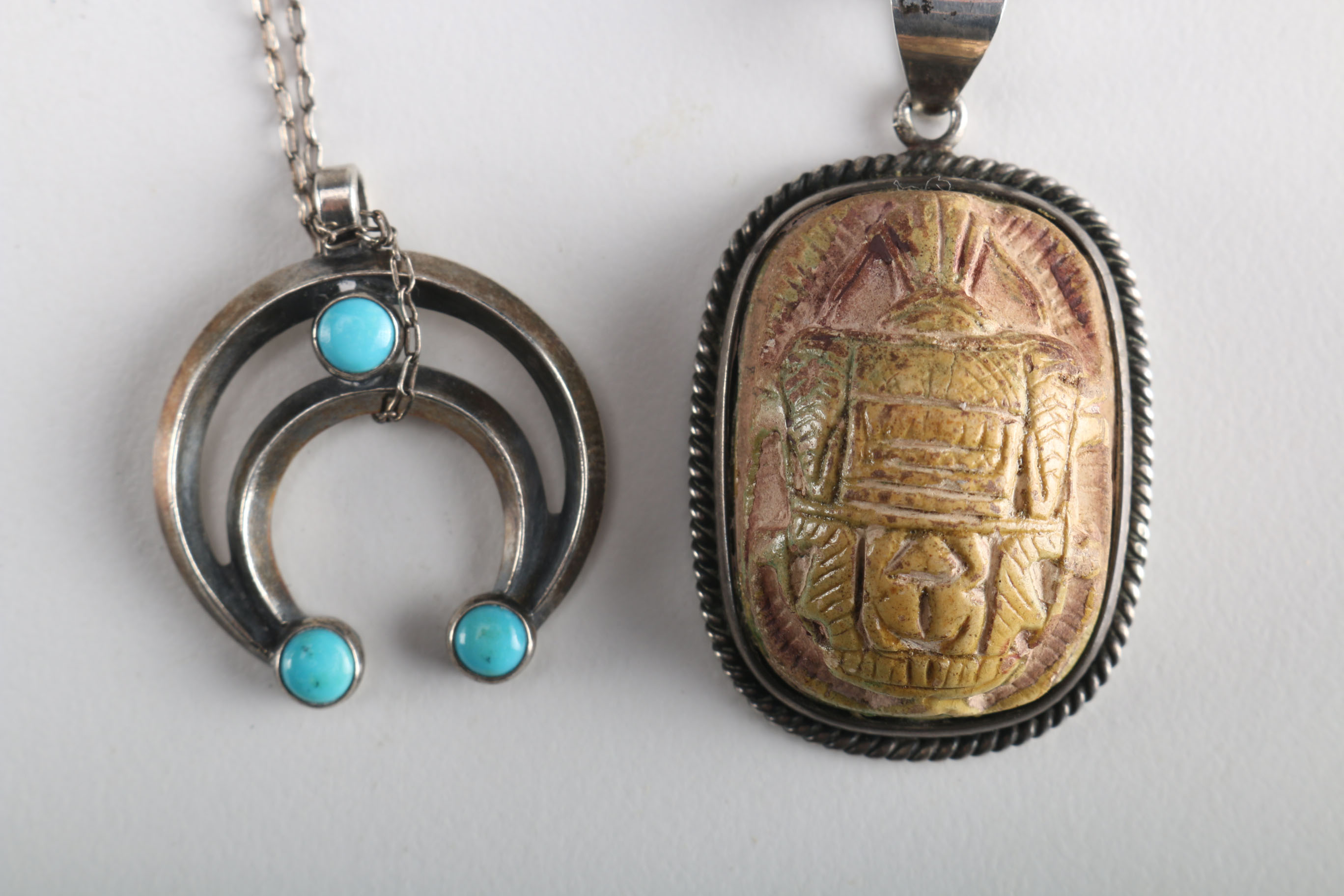 Navajo Naja Sterling Necklace with a Carved Pendant with Necklace