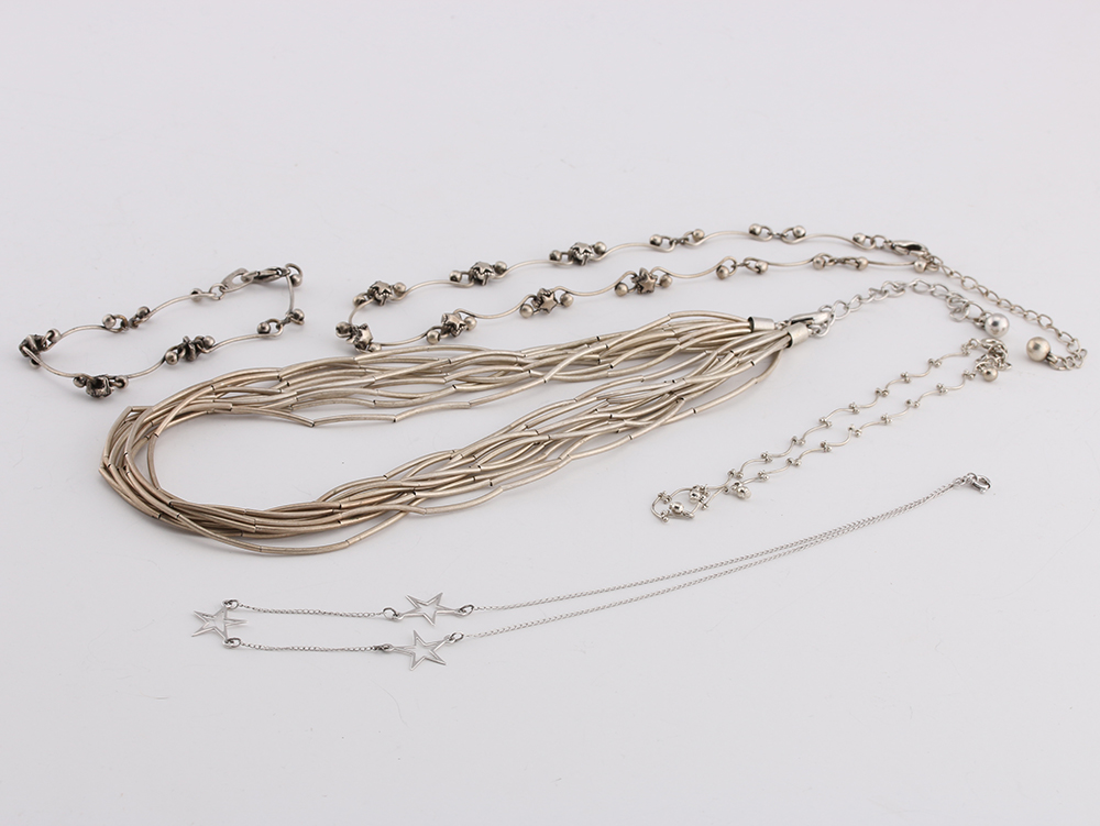 Assortment of Silver Tone Costume Jewelry