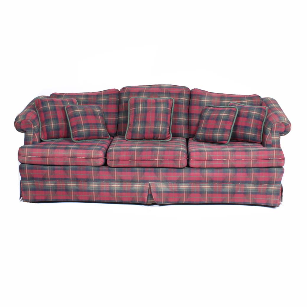Vintage Begley Plaid Sofa with Loveseat