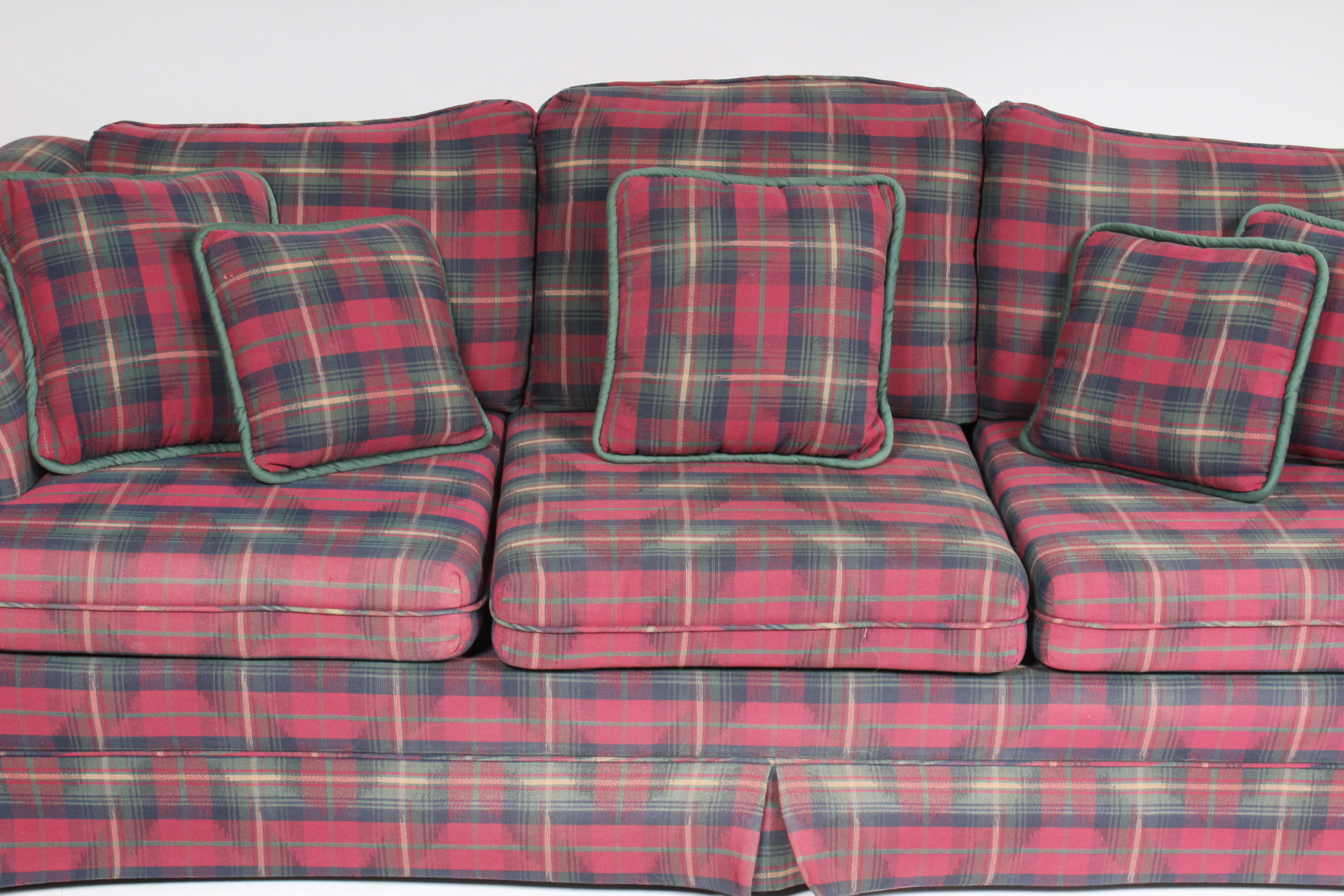 Vintage Begley Plaid Sofa with Loveseat