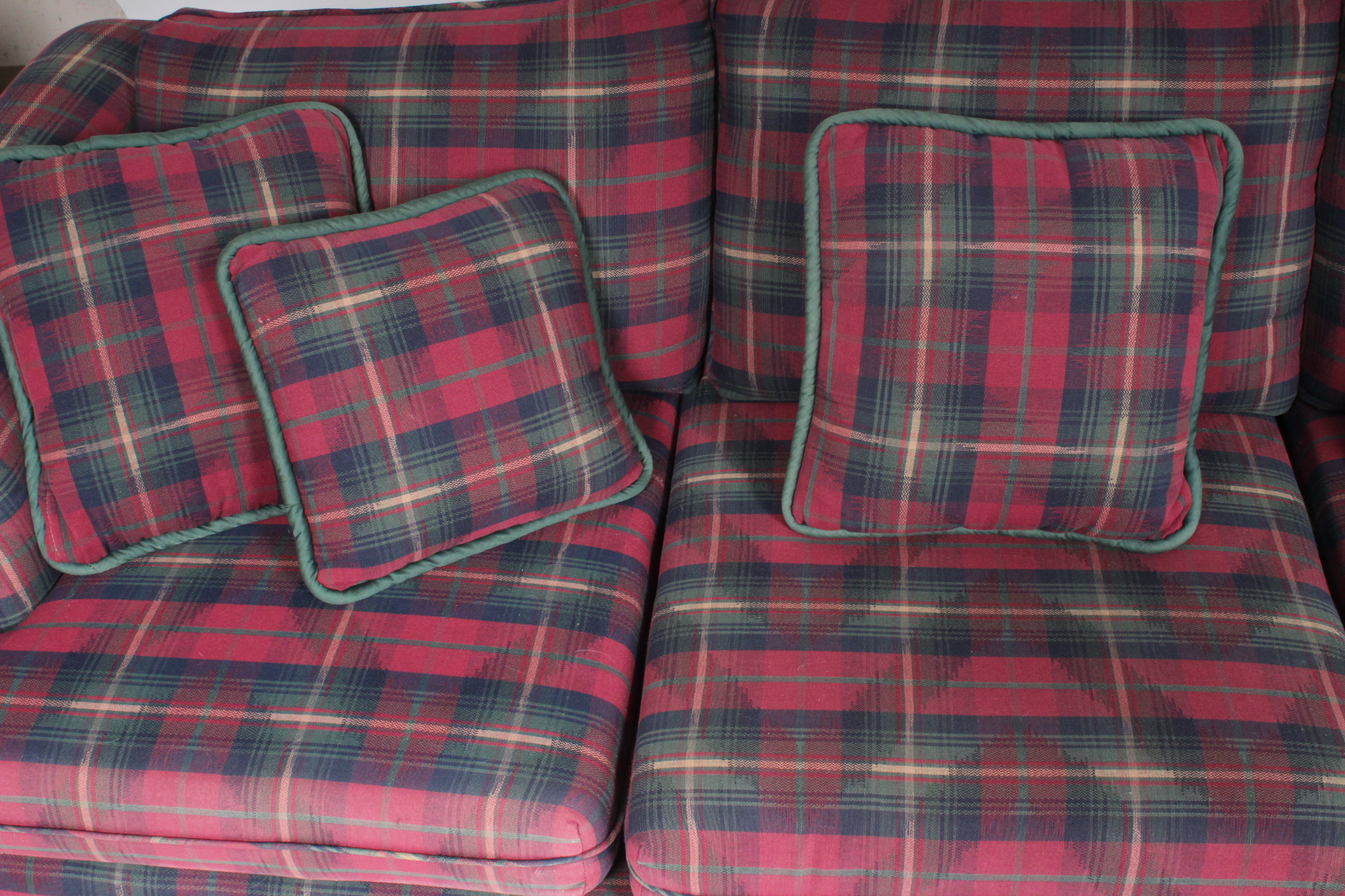 Vintage Begley Plaid Sofa with Loveseat