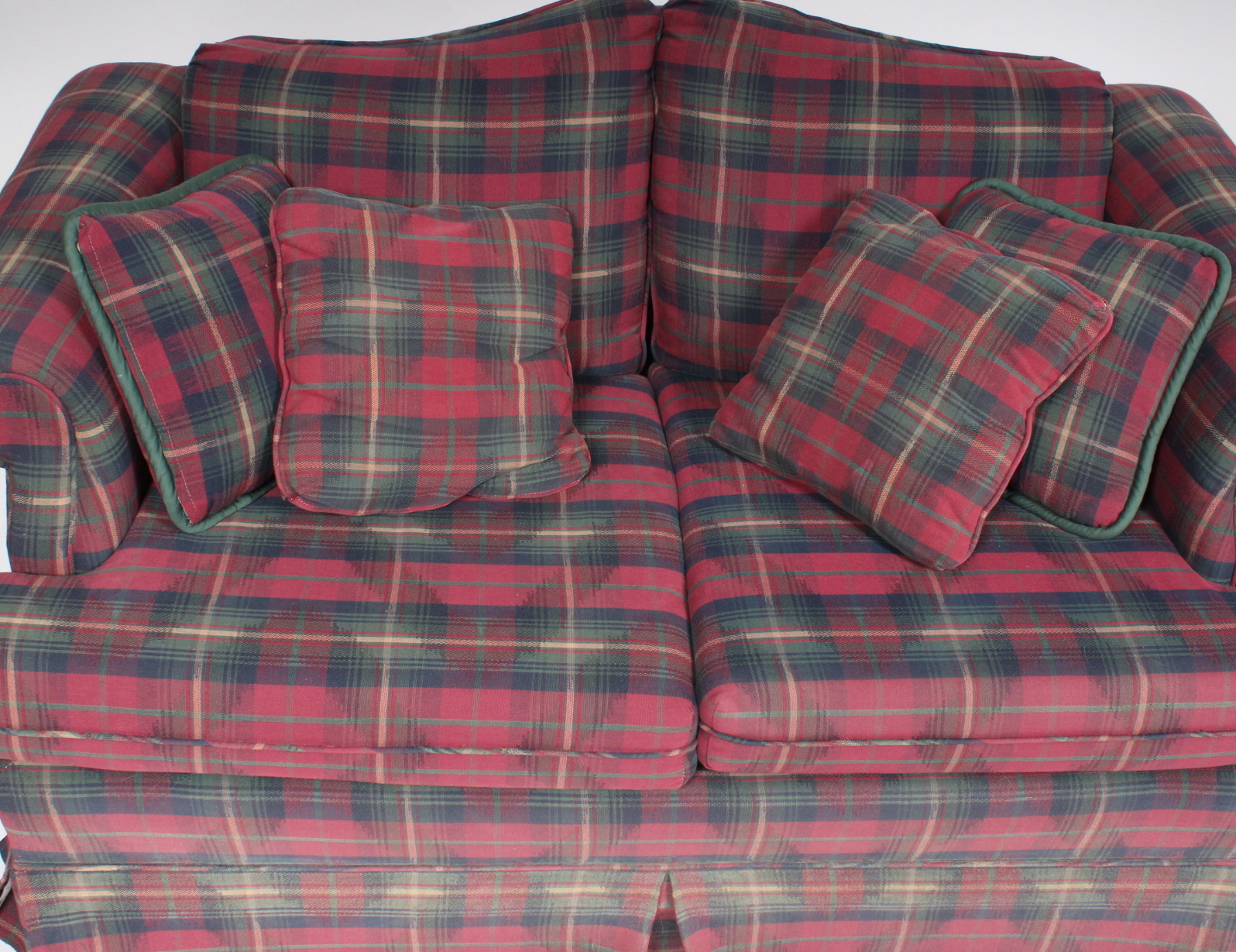 Vintage Begley Plaid Sofa with Loveseat