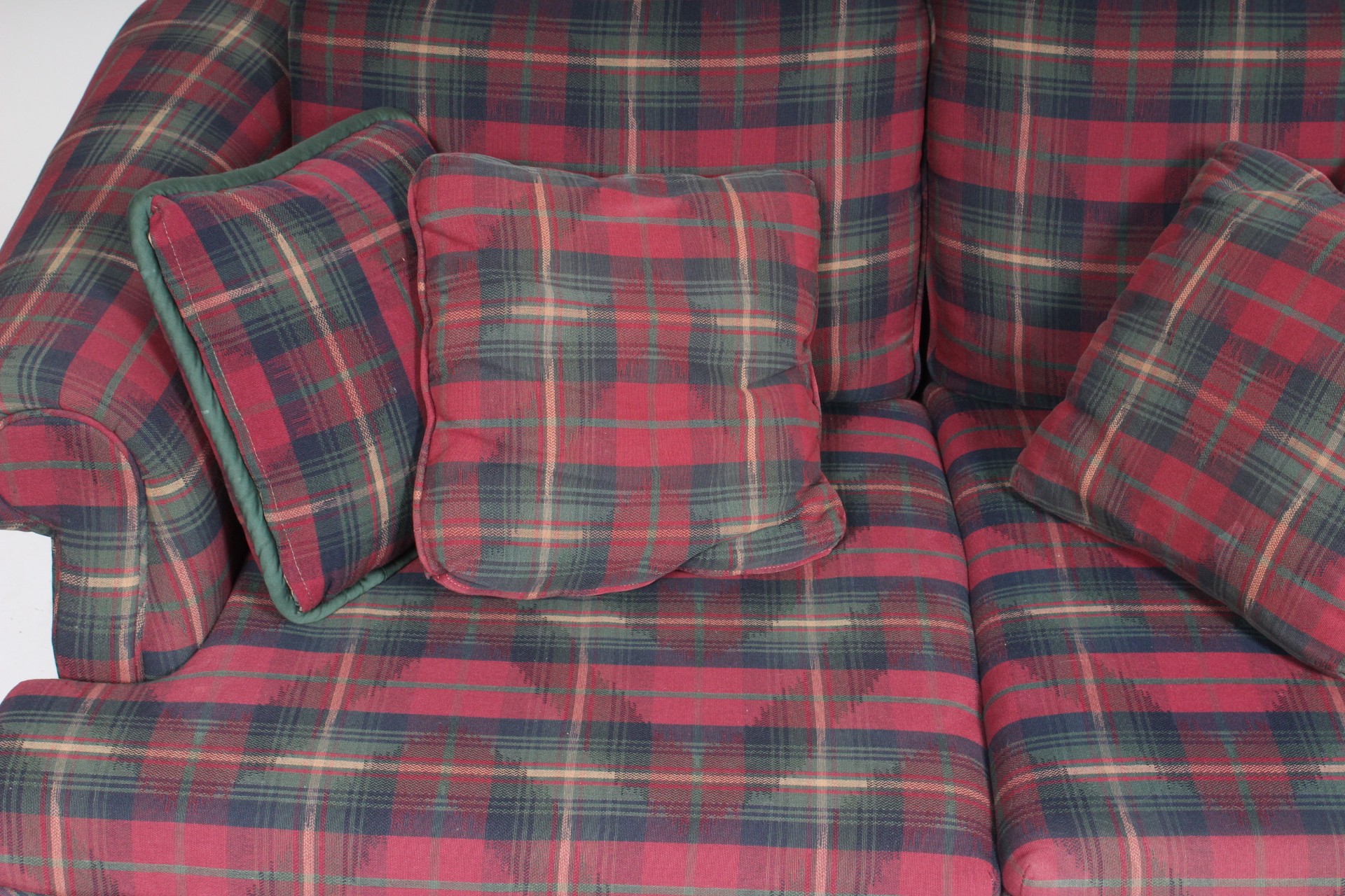 Vintage Begley Plaid Sofa with Loveseat