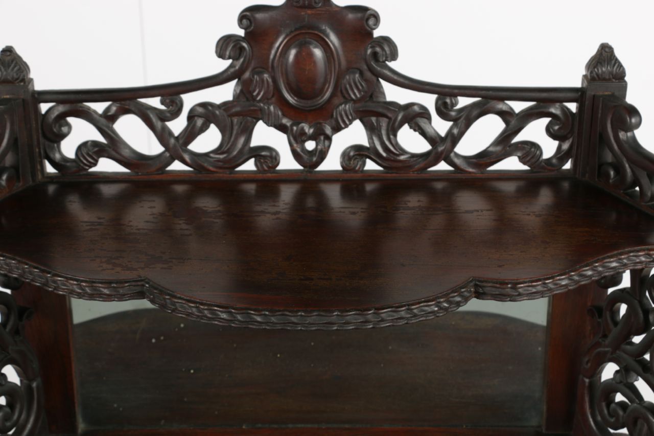 Fine American Rococo Revival Rosewood Etagère / Console Table