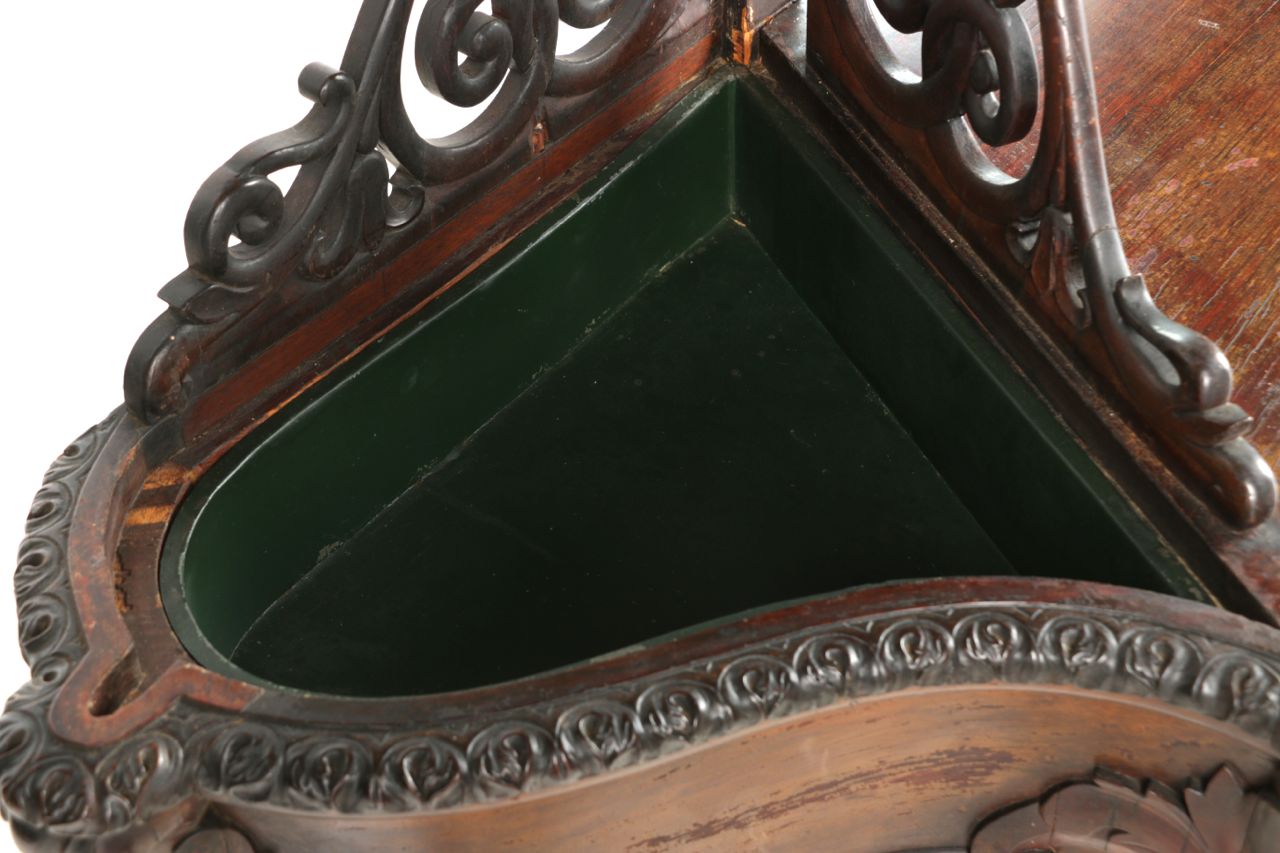 Fine American Rococo Revival Rosewood Etagère / Console Table