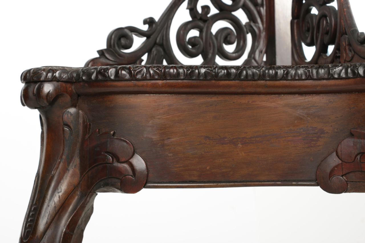 Fine American Rococo Revival Rosewood Etagère / Console Table