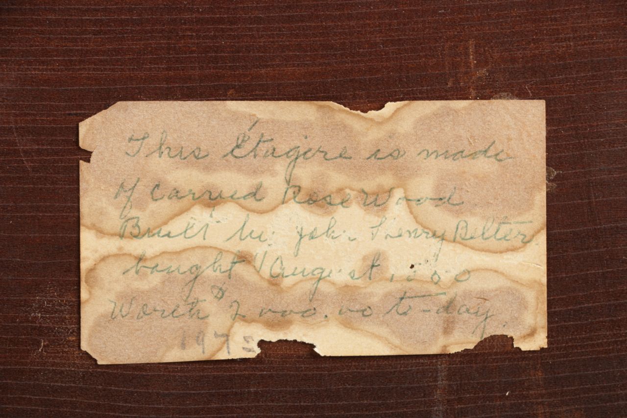 Fine American Rococo Revival Rosewood Etagère / Console Table