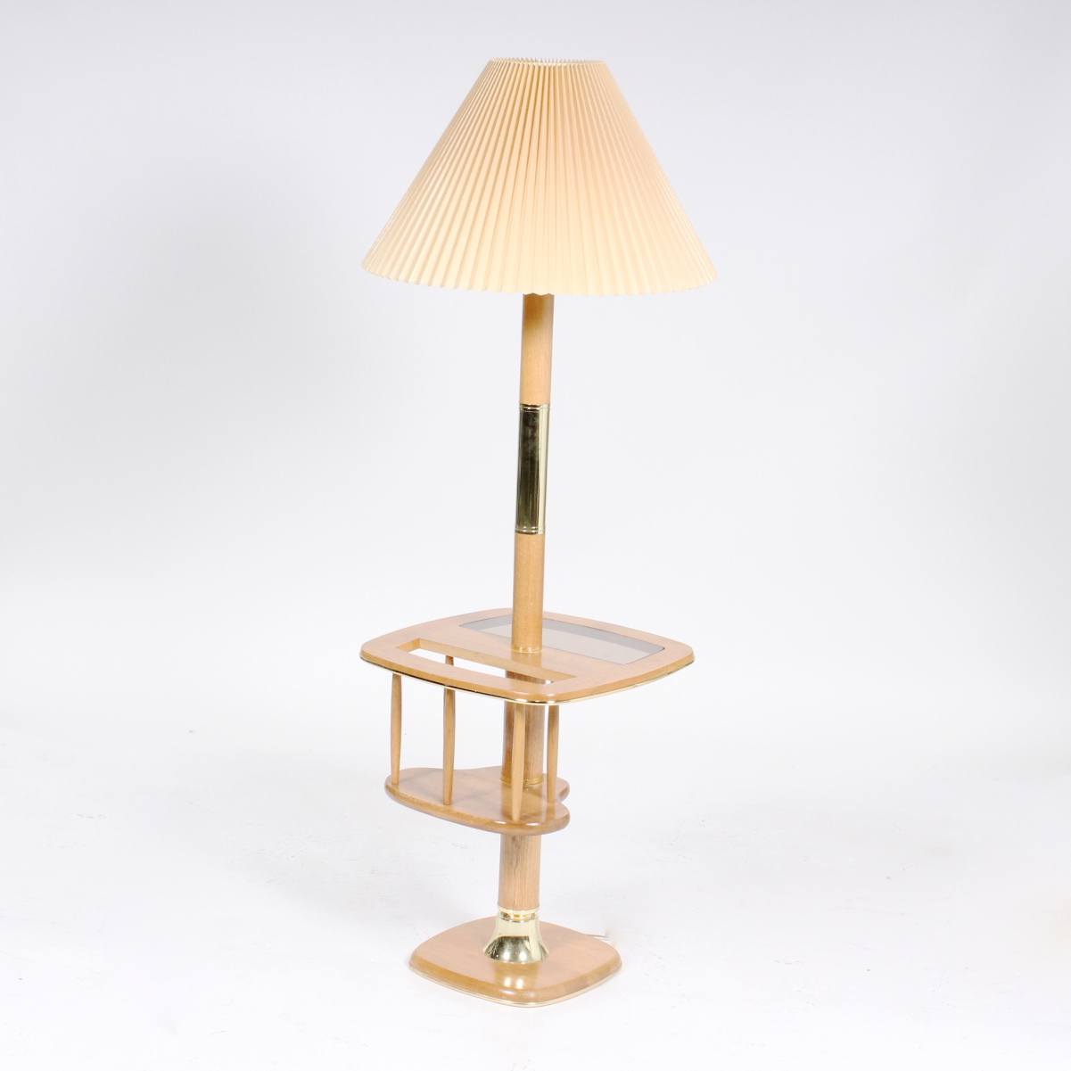 Vintage Oak Floor Lamp