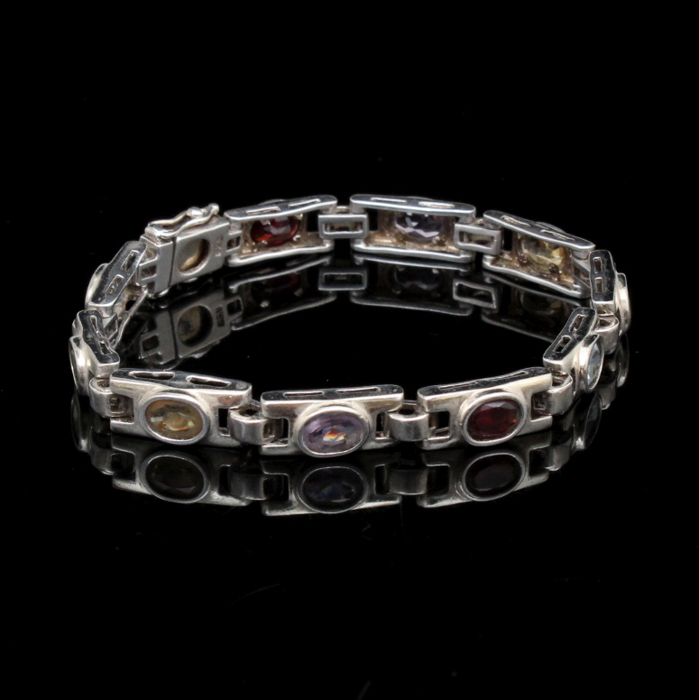 Sterling Silver Multi Stone Bracelet