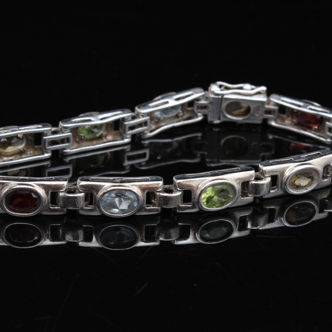 Sterling Silver Multi Stone Bracelet
